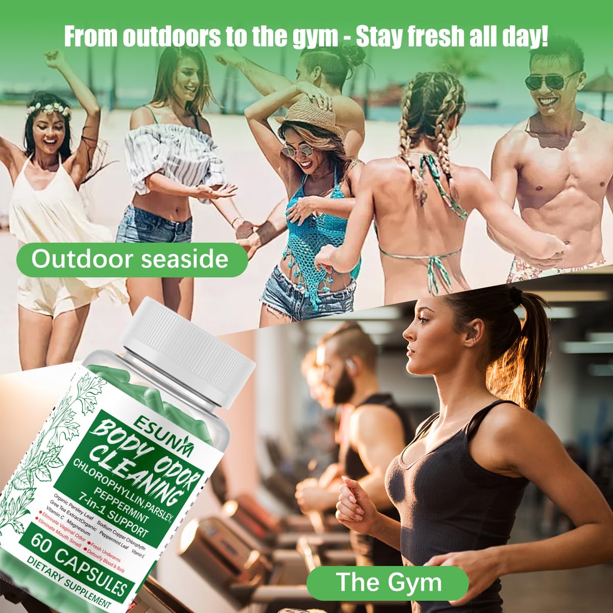 ESUNM Chlorophyll Capsules 650 mg, 60 Count
