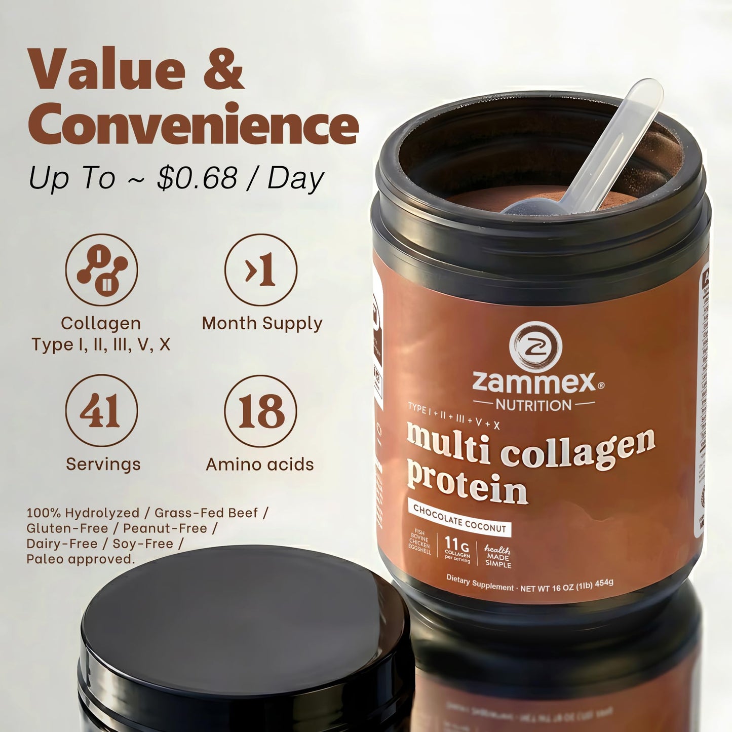 Zammex Multi Collagen Protein Powder 16
