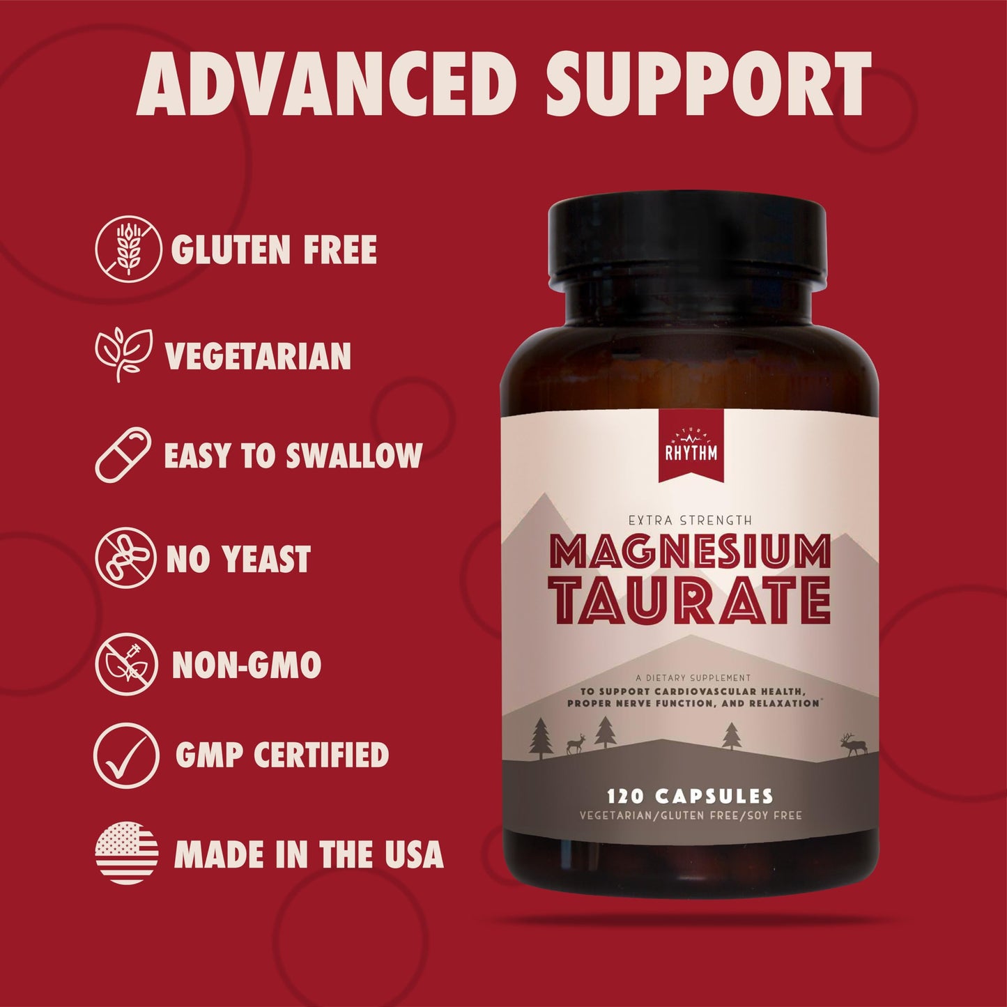 Natural Rhythm Magnesium Taurate + CoQ10-ZEN Bundle Capsules, 2-Pack