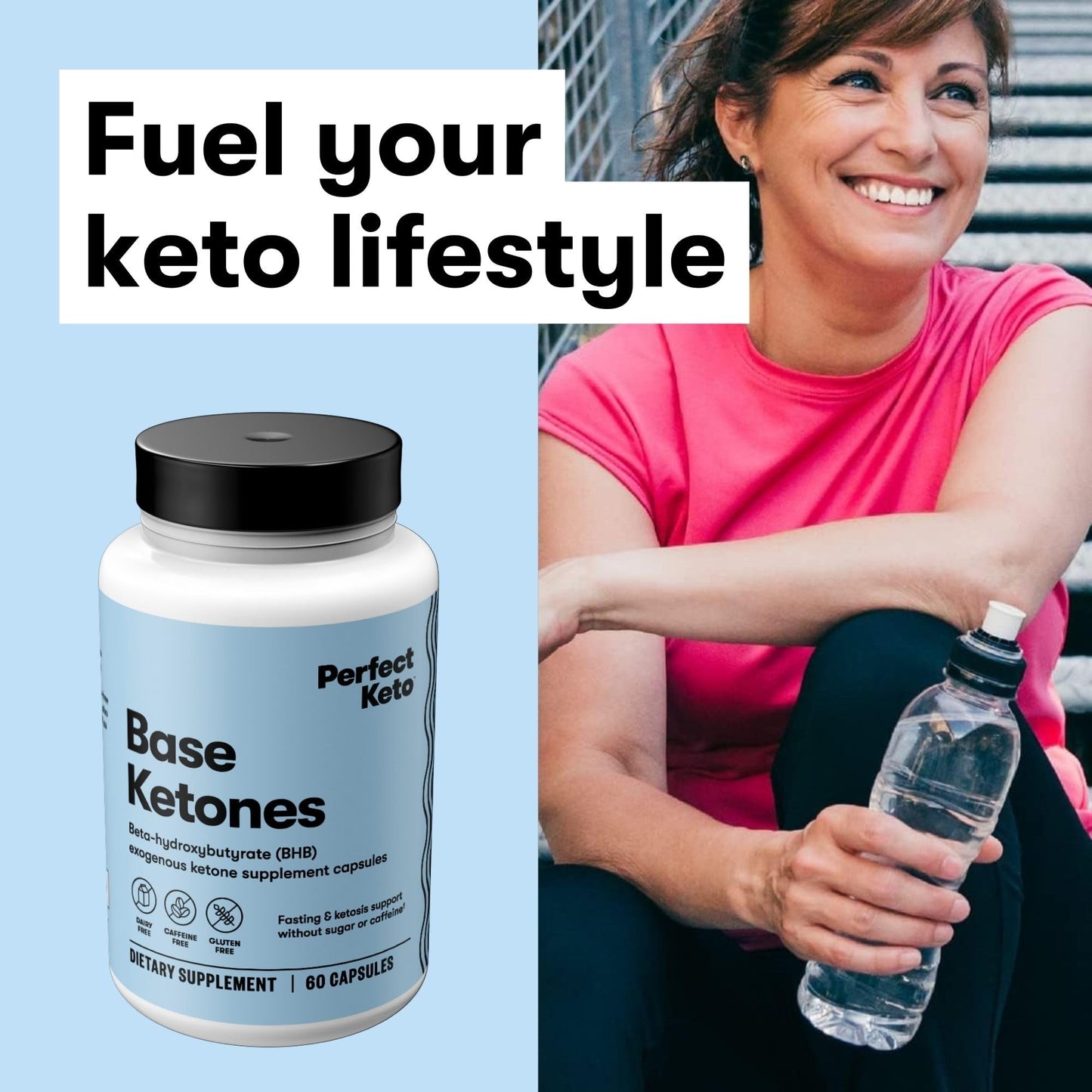 Perfect Keto Beta-Hydroxybutyrate (goBHB) Exogenous Ketones Capsules, 60 Capsules