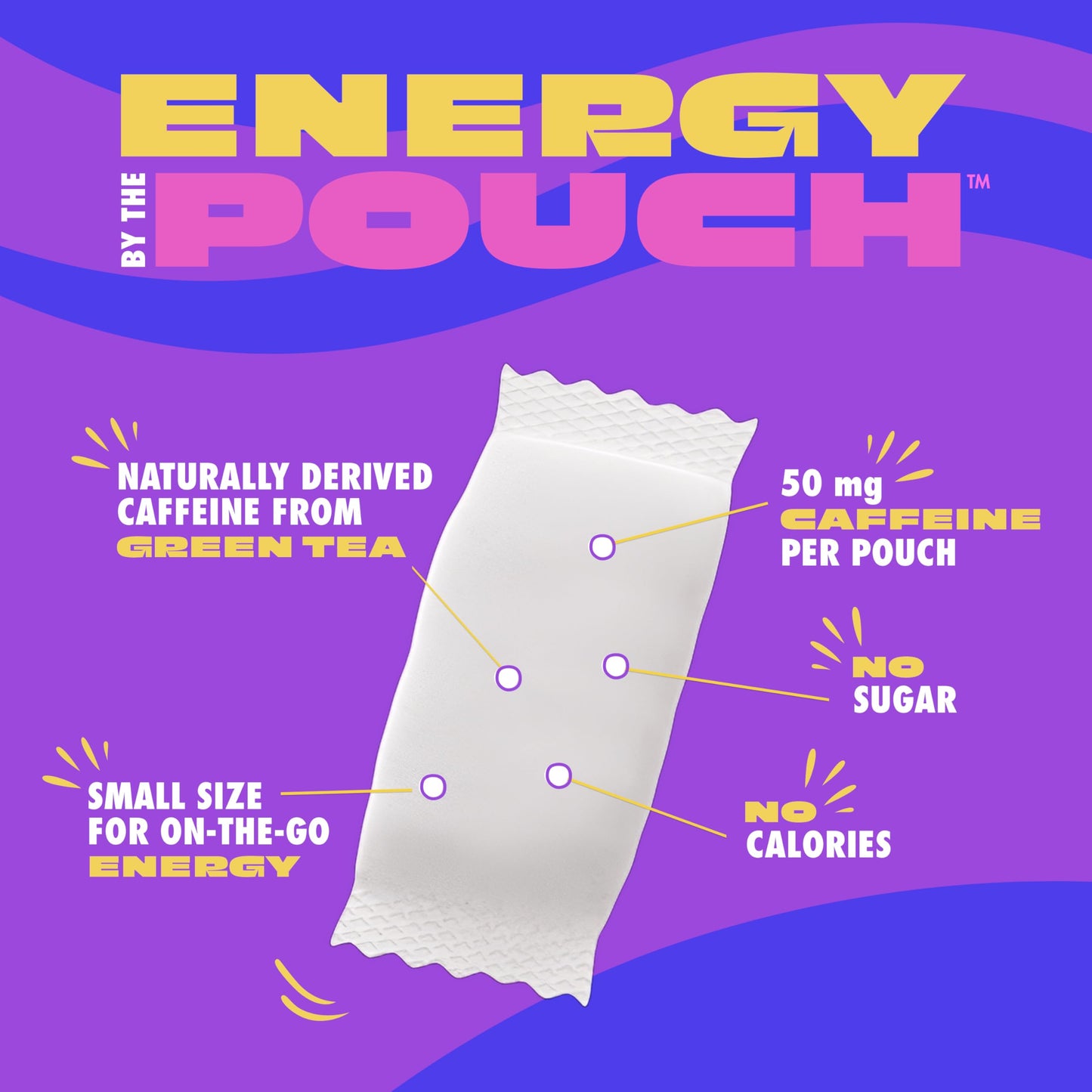 MOJO Energy Pouches Sour Apple Flavor, 50 mg Caffeine per Pouch, Capsule, 15 Count