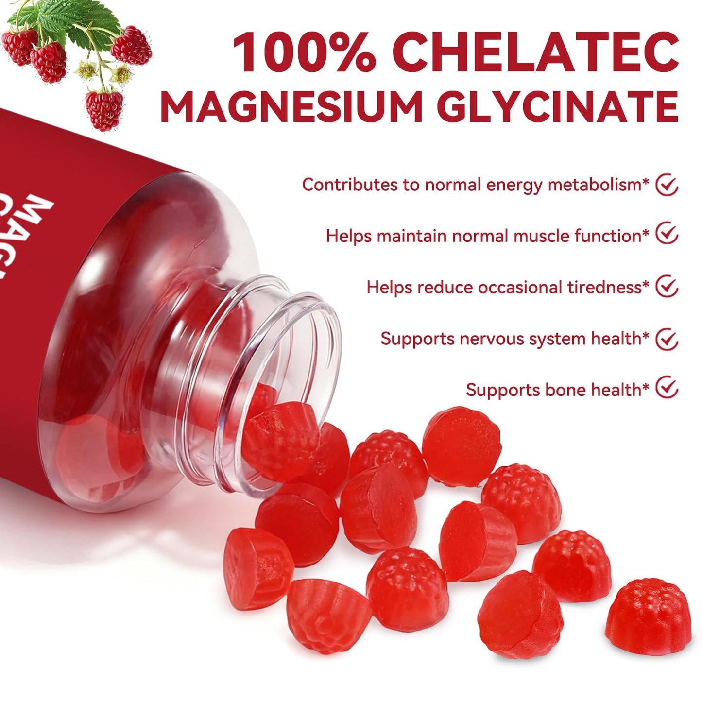 YEMFGQOE Magnesium Glycinate Gummies 600mg High Absorption Magnesium with L-Threonate, Sugar-Free & Non-GMO, 120 Count