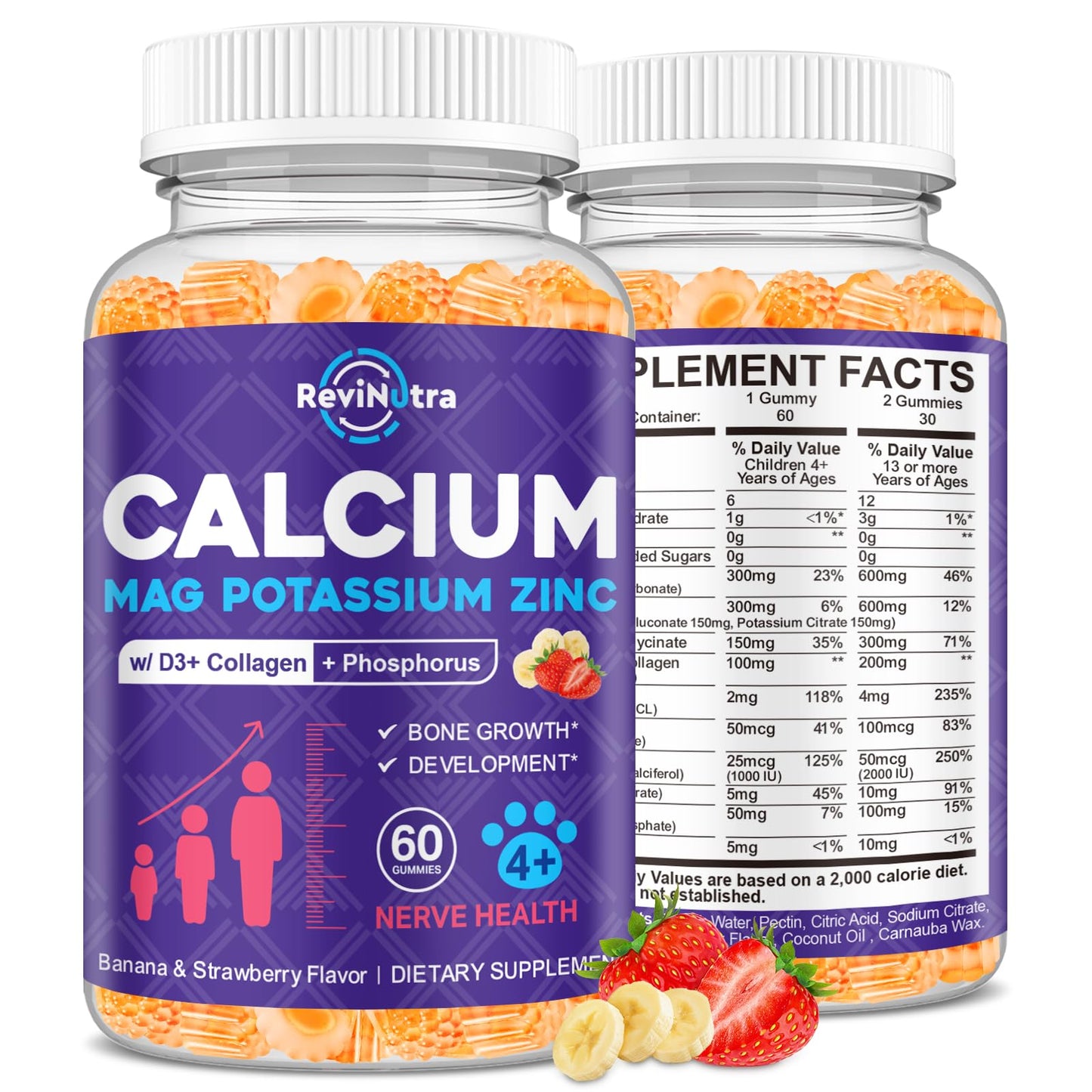 ReviNutra Calcium Potassium Magnesium Gummies 60 Gummies