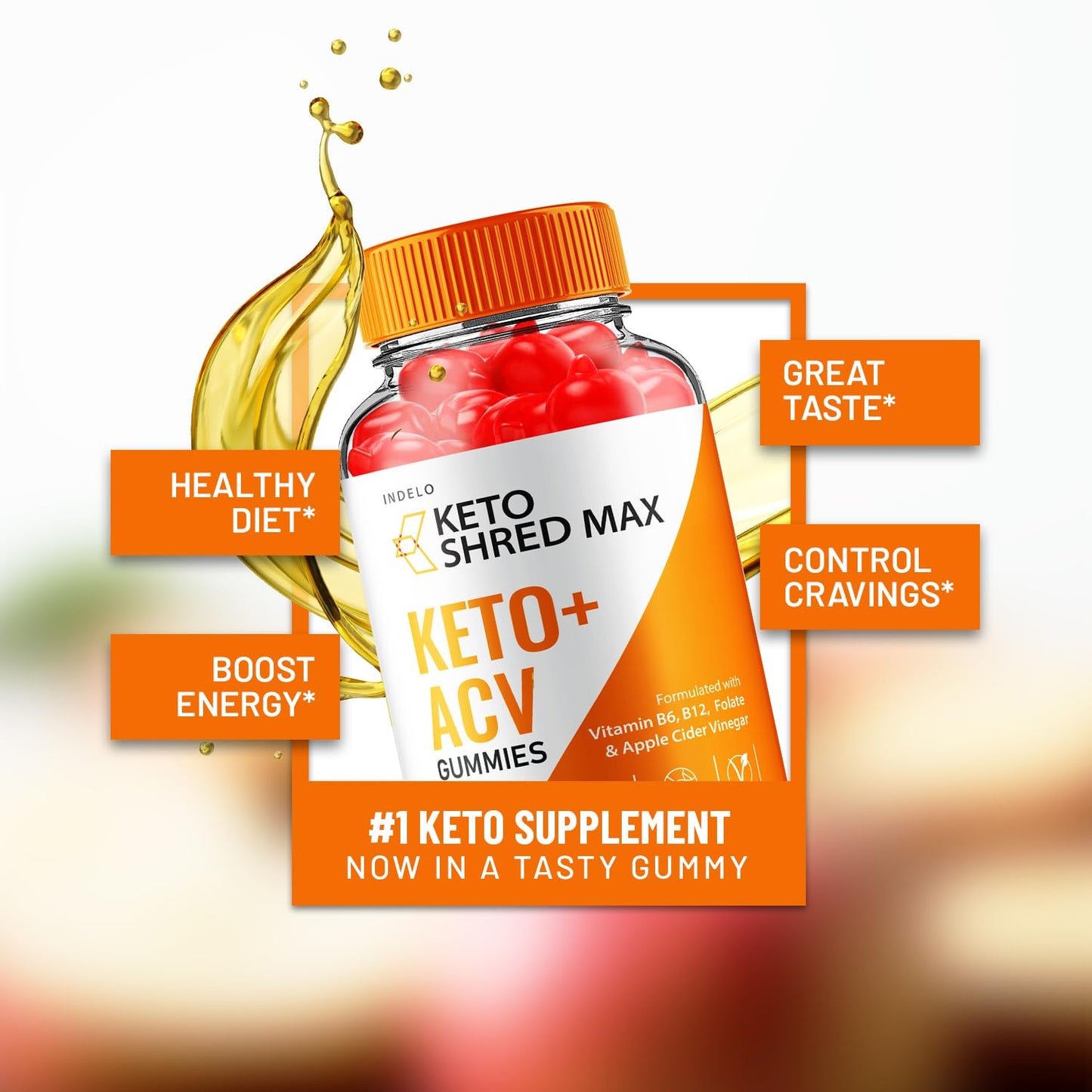 Indelo Keto Shred Max ACV Gummies, 300 Gummies