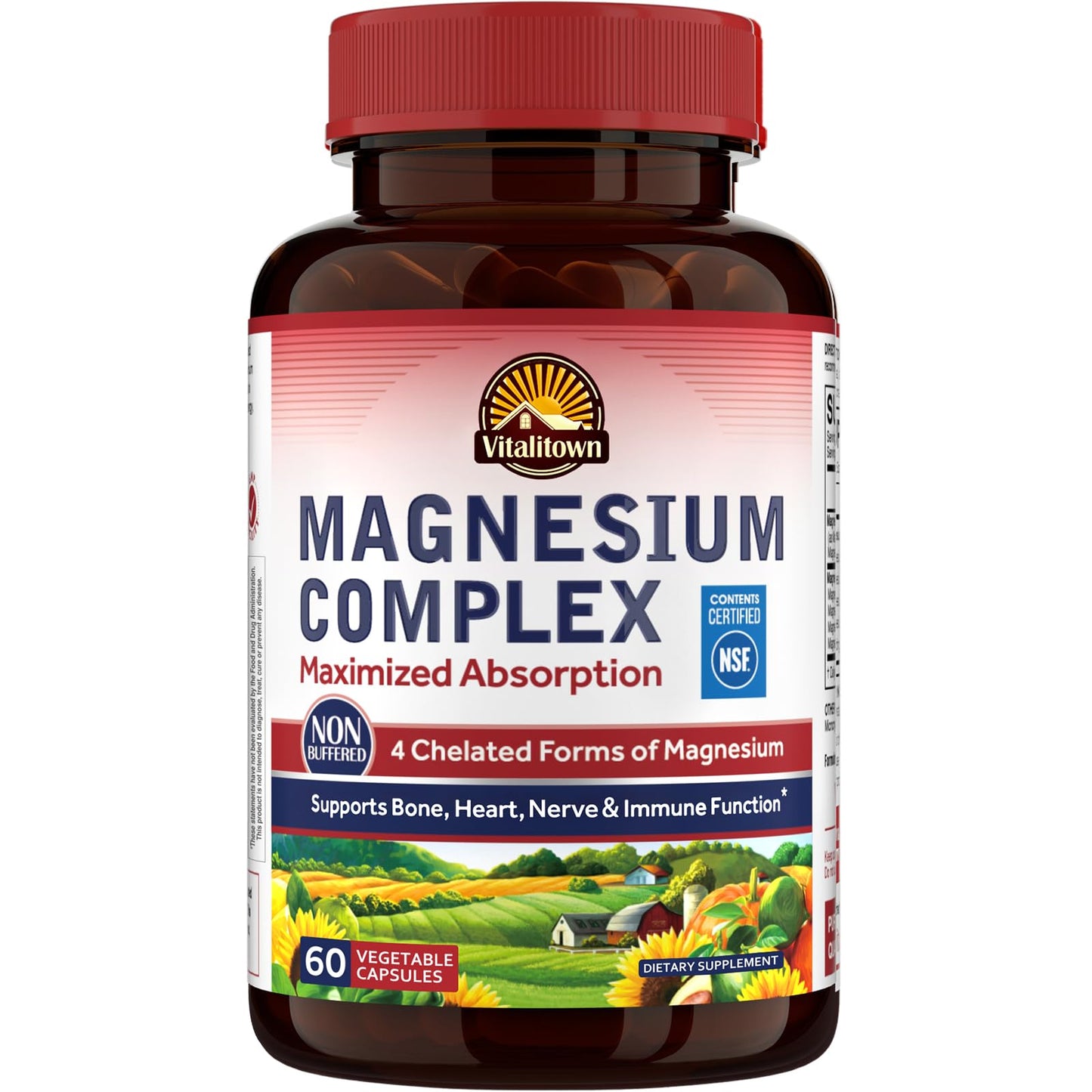 Vitalitown Magnesium Complex Supplement 500mg Capsules, 60 Count