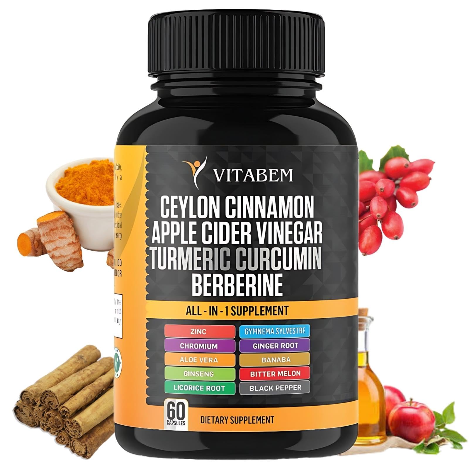 Vitabem Ceylon Cinnamon Capsules, 60 Count