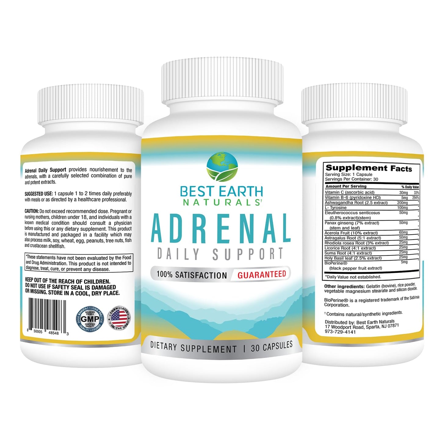 Best Earth Naturals Adrenal Support for Adults Capsules 30