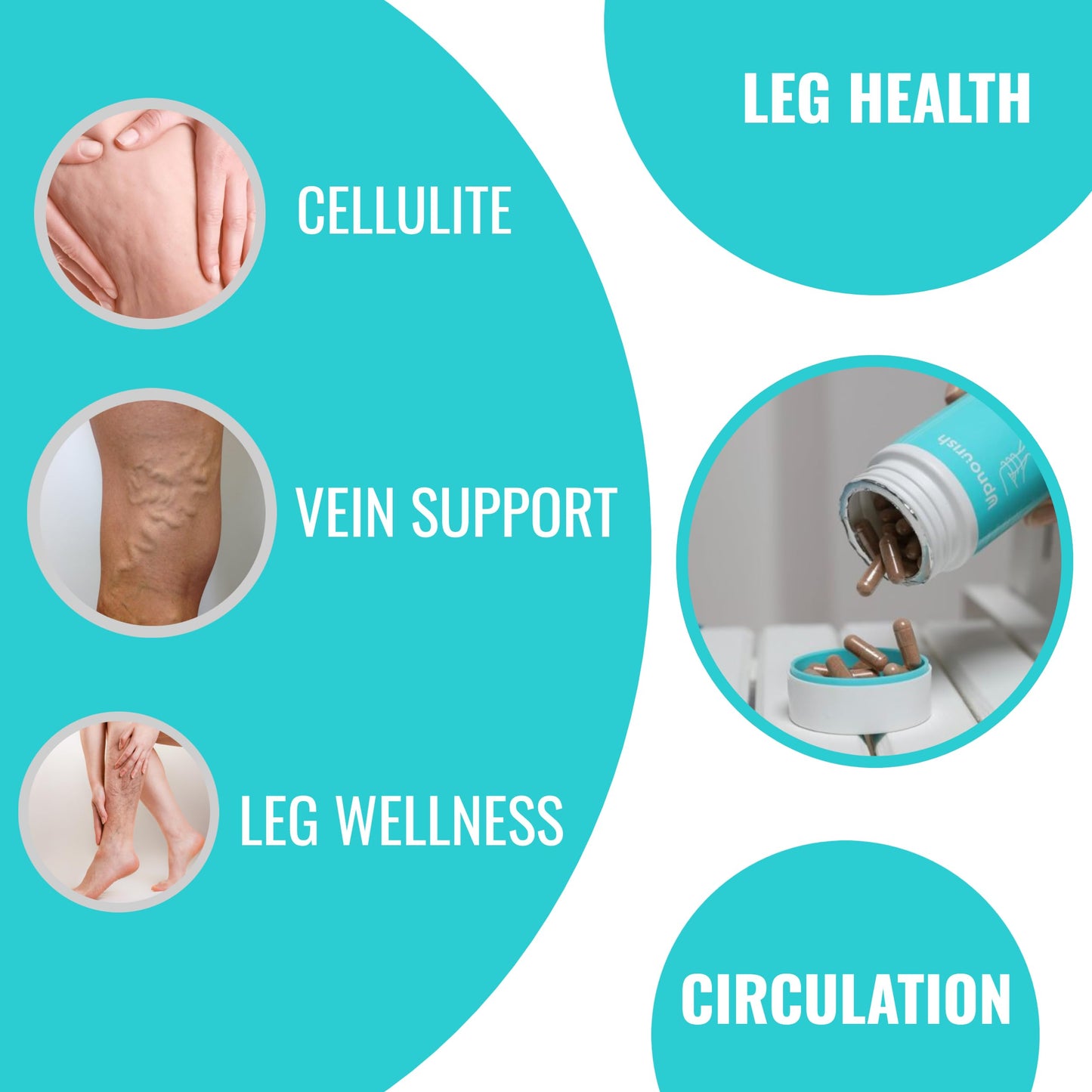 UpNourish Cellulite Vein Health Supplement Capsule 90 Count