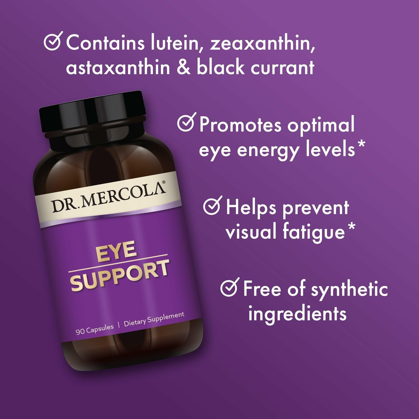 Dr. Mercola Eye Support with Lutein Capsules, 90 Count