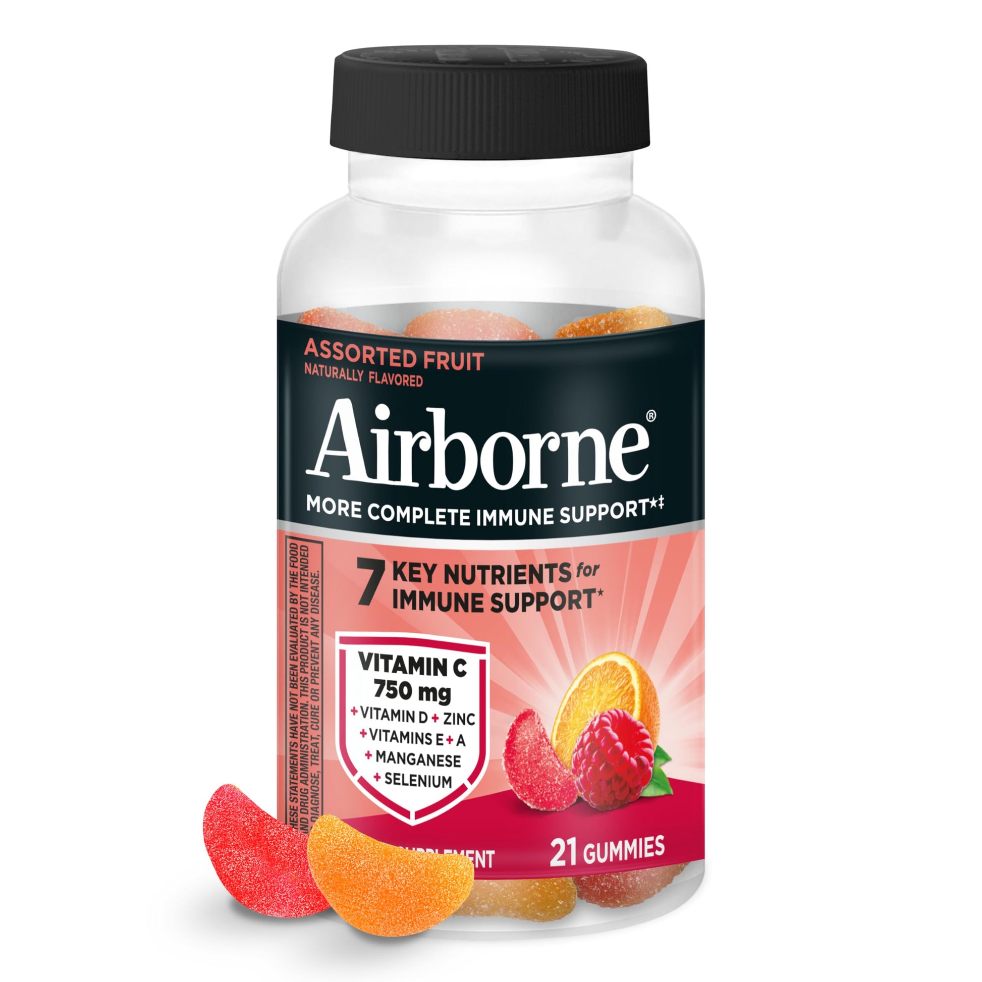 Airborne Vitamin C 750mg Gummies, 21 Count