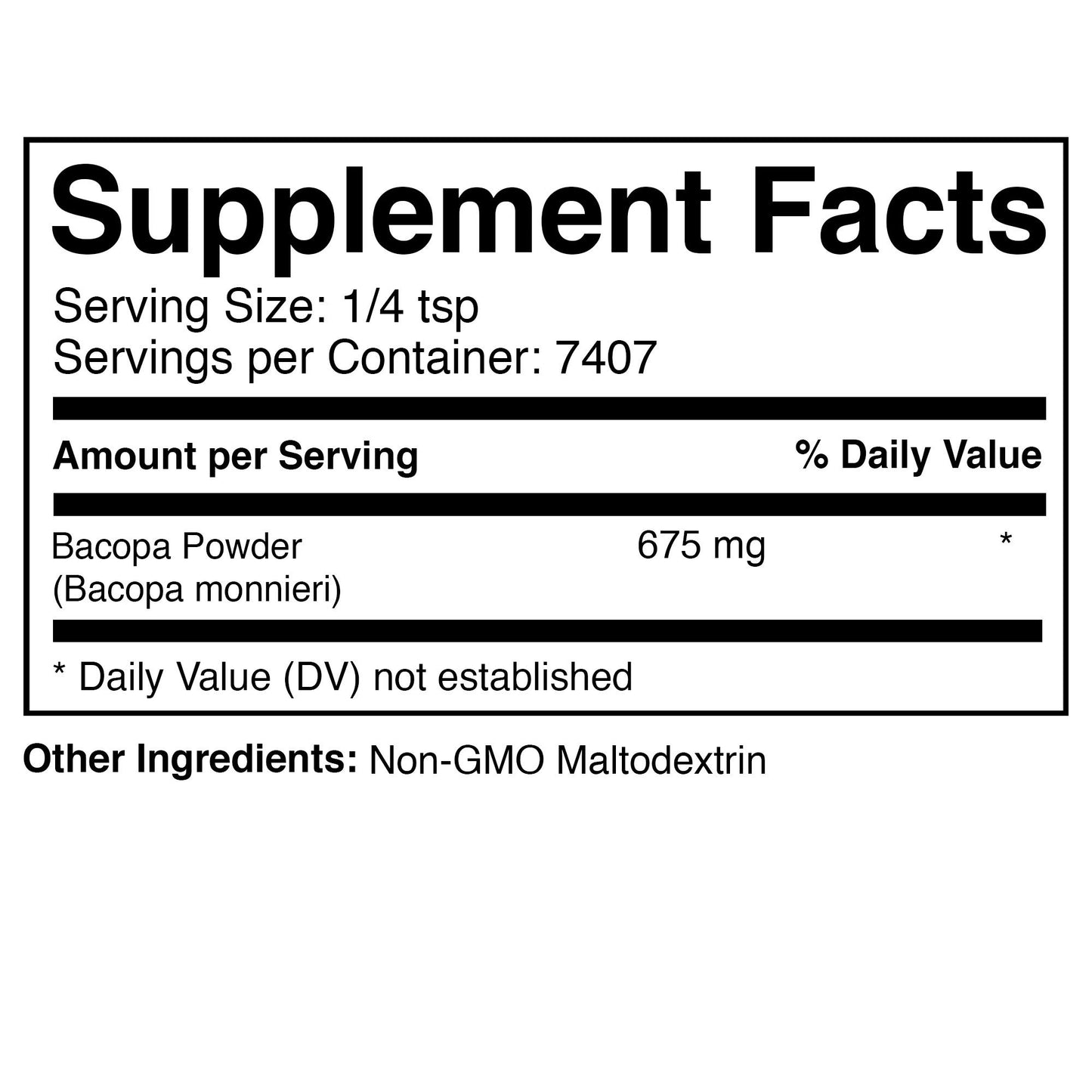 Prescribed For Life Bacopa Powder 4:1, Brahmi Powder, Ayurvedic Herbal Supplements, Bacopa monnieri, 5000 Count