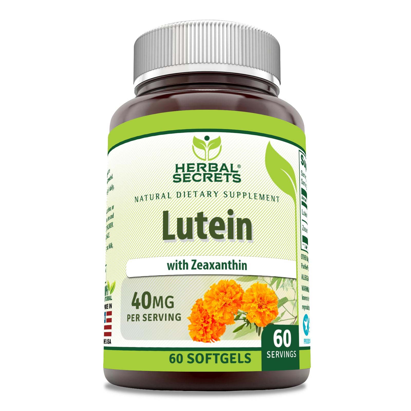 Herbal Secrets Lutein with Zeaxanthin Supplement Softgel 60 Softgels