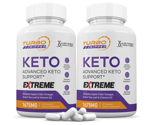 Justified Laboratories Turbo Ripped Keto ACV Extreme Capsule 1675MG Keto Support Blend 120 Capsules
