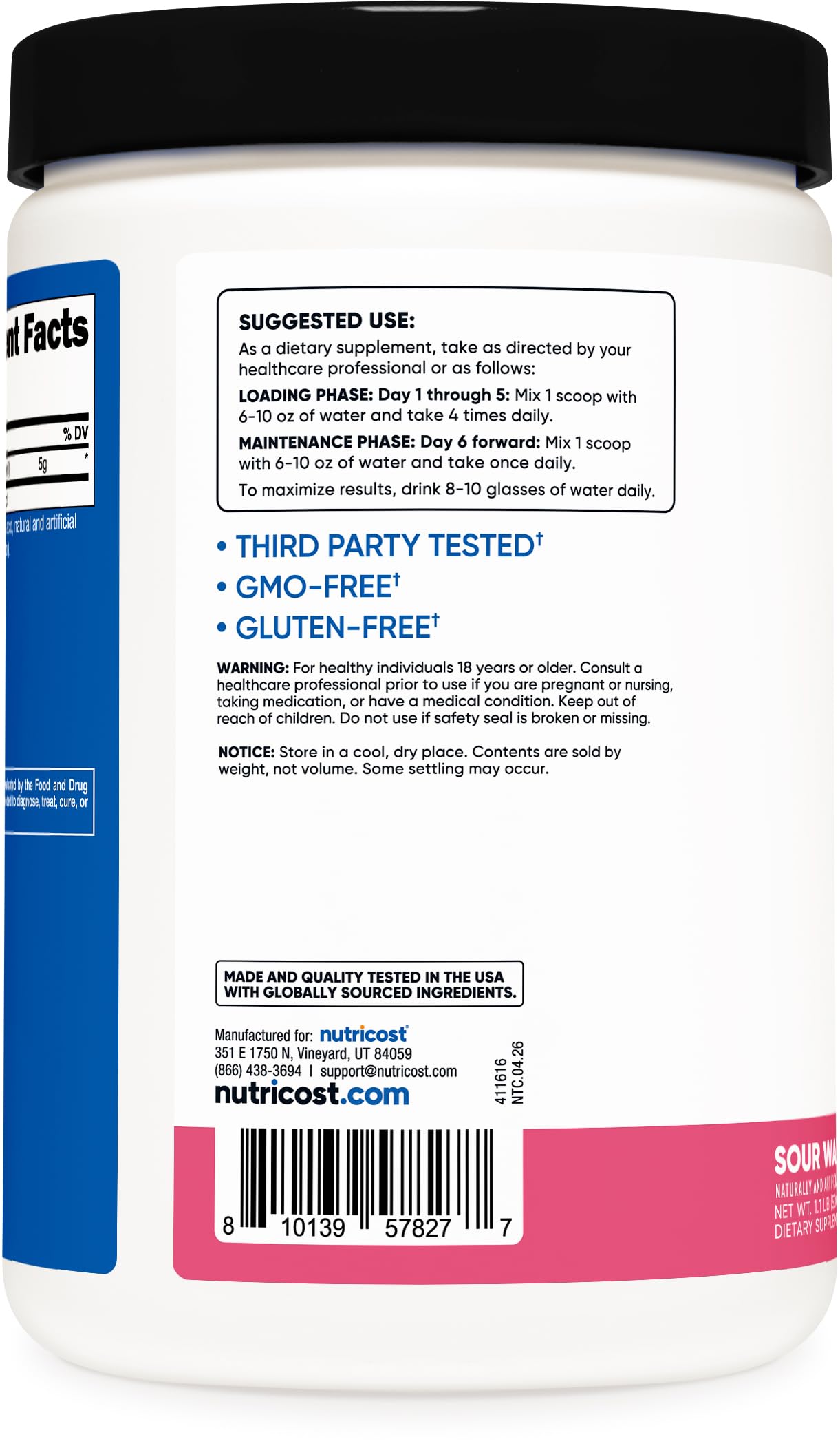 Nutricost Creatine Monohydrate Powder 17.6 oz