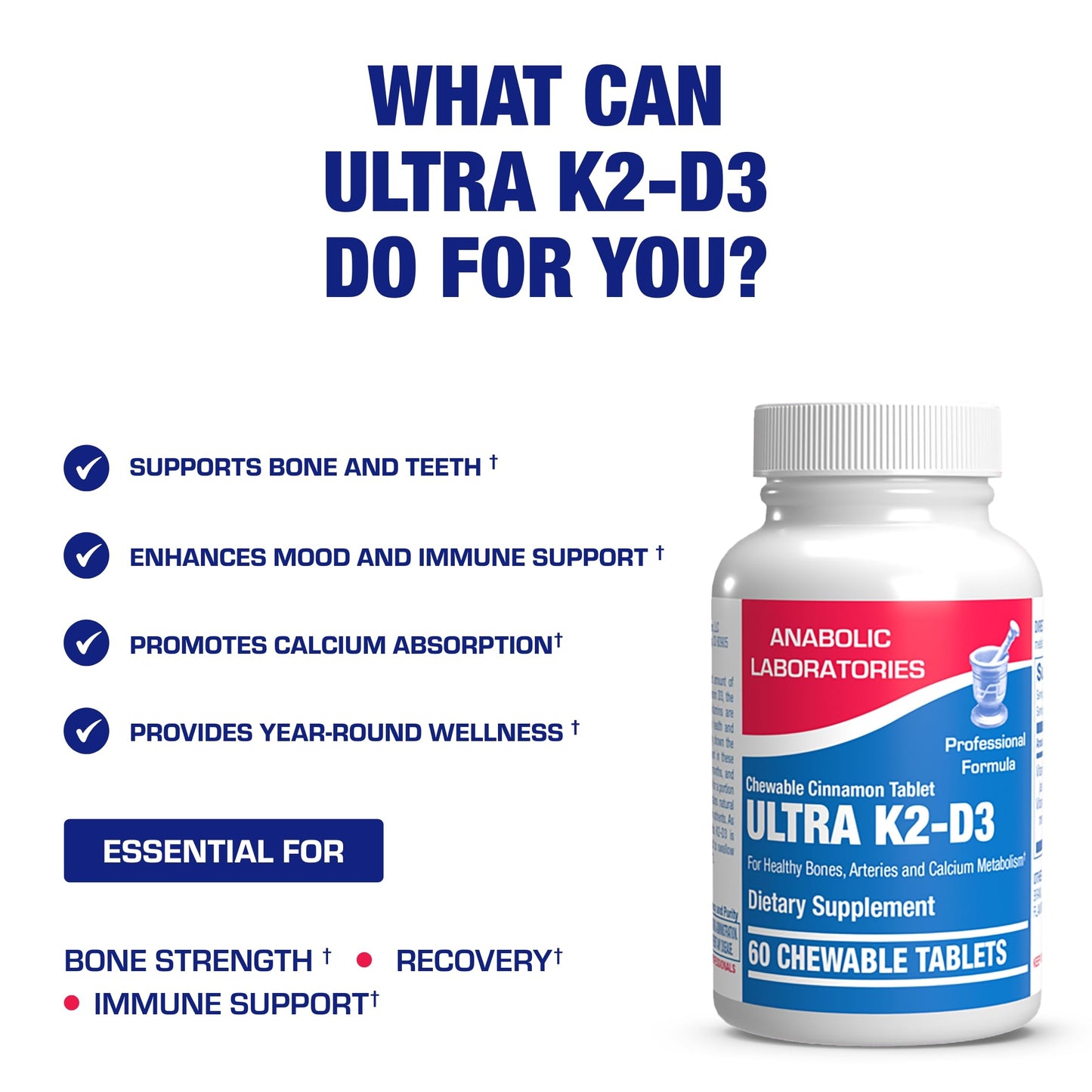 Anabolic Laboratories Vitamin D and K2 Tablet 60 Tablets