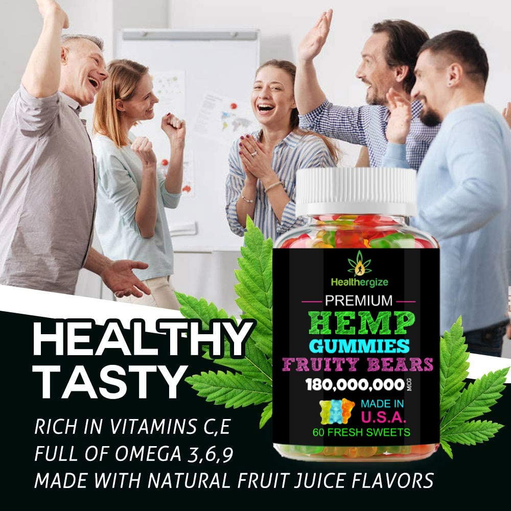 Healthergize Hemp Gummies, 120 Gummies