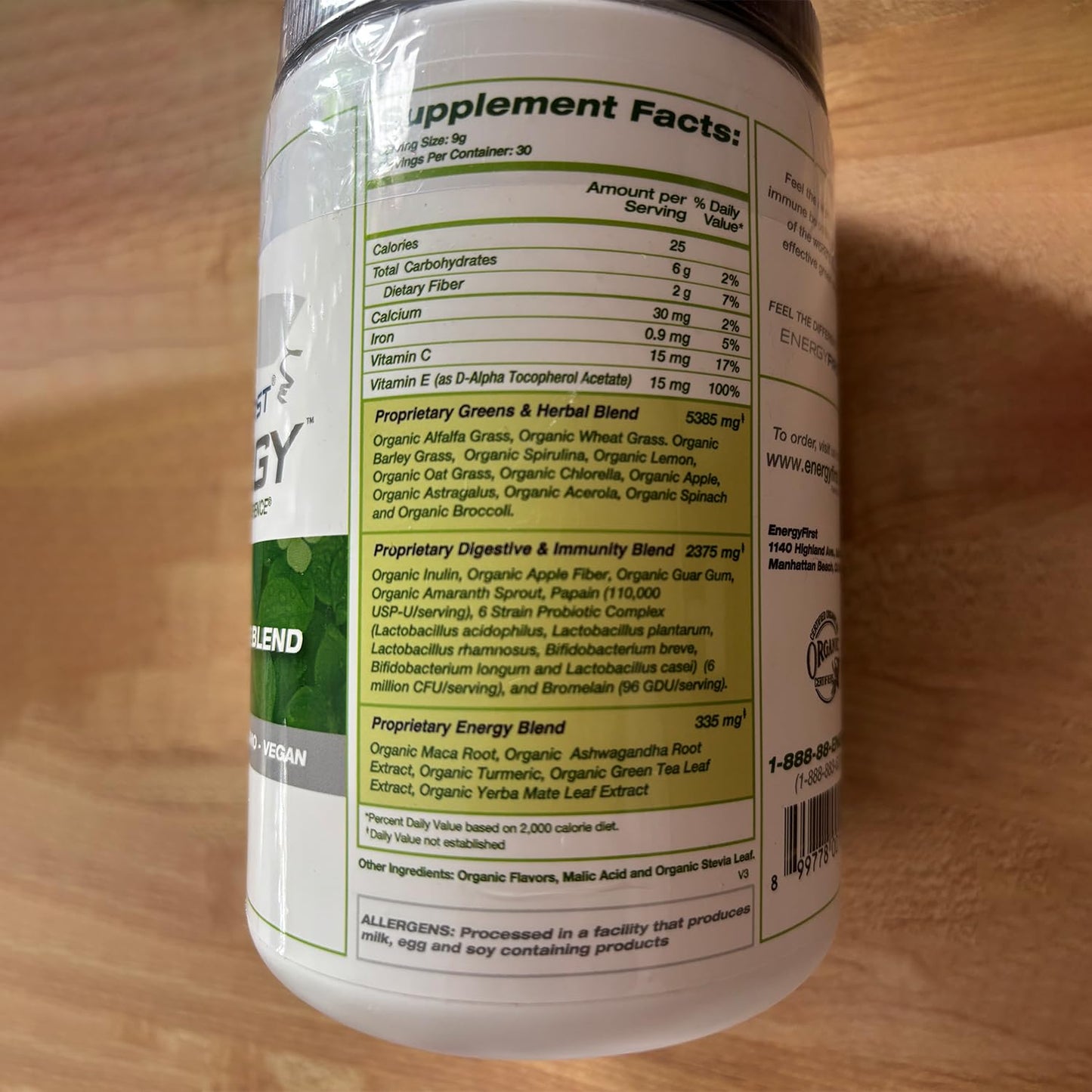 EnergyFirst Energize and Detoxify Greenergy Organic Superfood Powder 10.47 Ounce