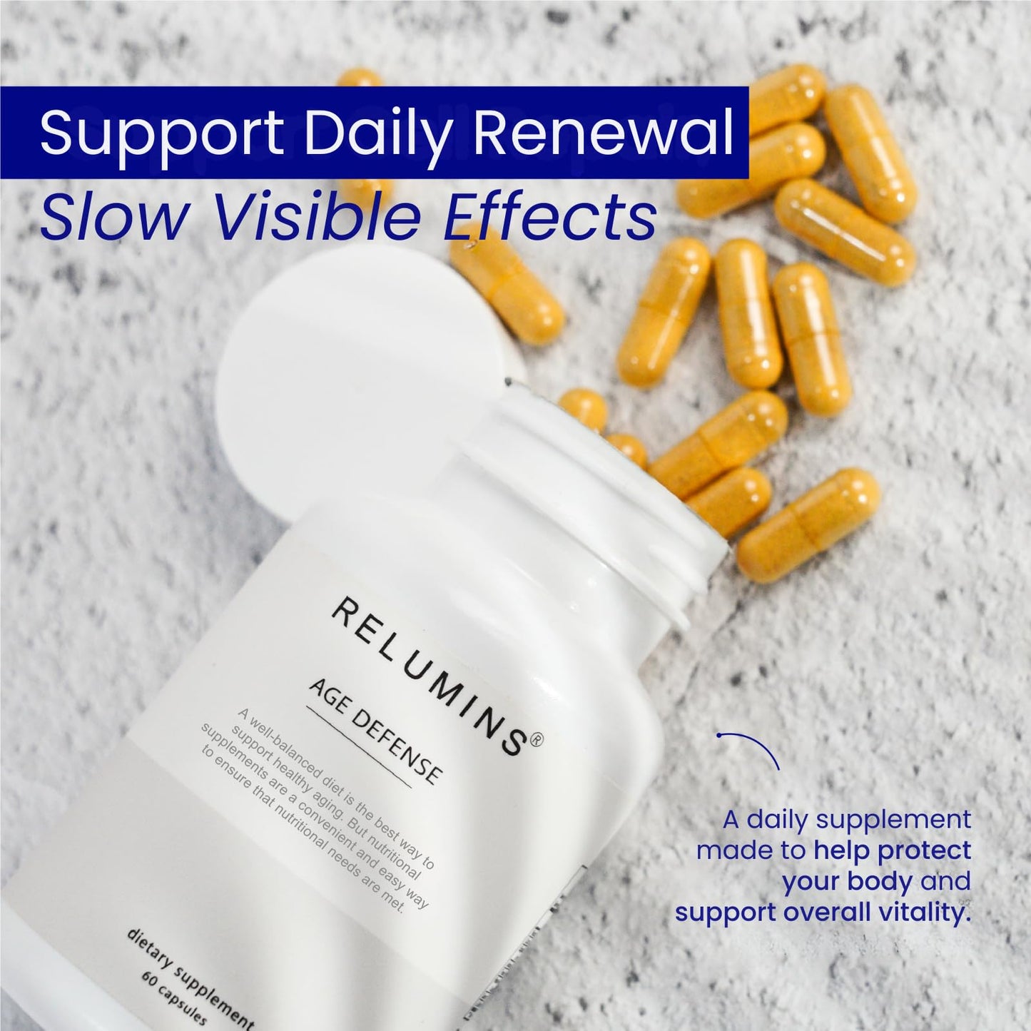 Relumins Age Defense NAD+ Supplement with NADH, CoQ10, Glutathione, Resveratrol, Fisetin, Curcumin & EGCG – Antioxidant Support, 60 Capsules