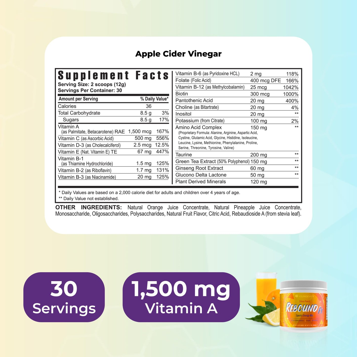 Youngevity Rebound FX Citrus Powder 12.6 Ounce