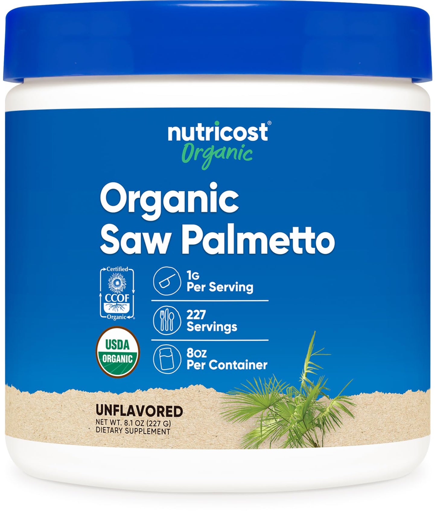 Nutricost Organic Saw Palmetto Powder 8.1 Ounce