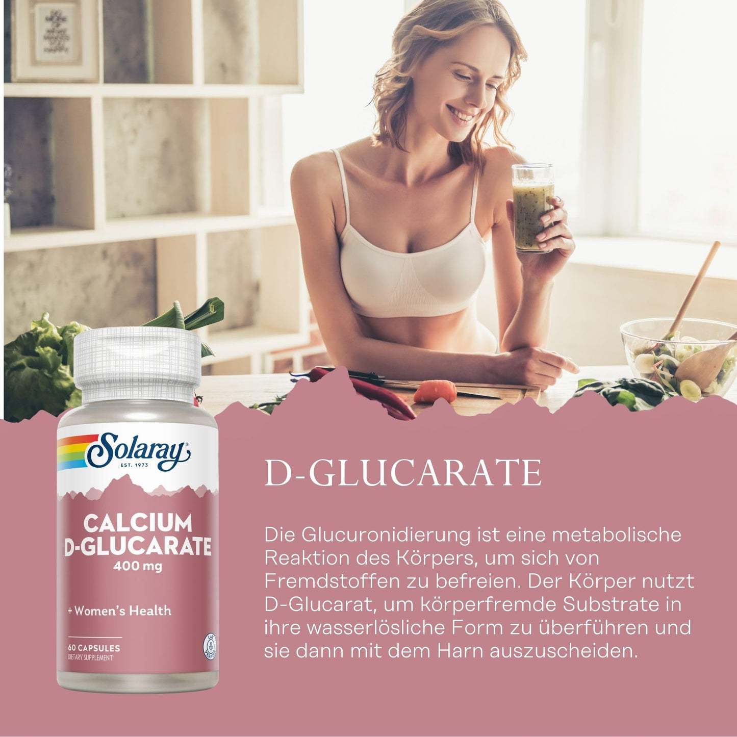 Solaray Calcium D-Glucarate 400mg Capsule, 60 Count