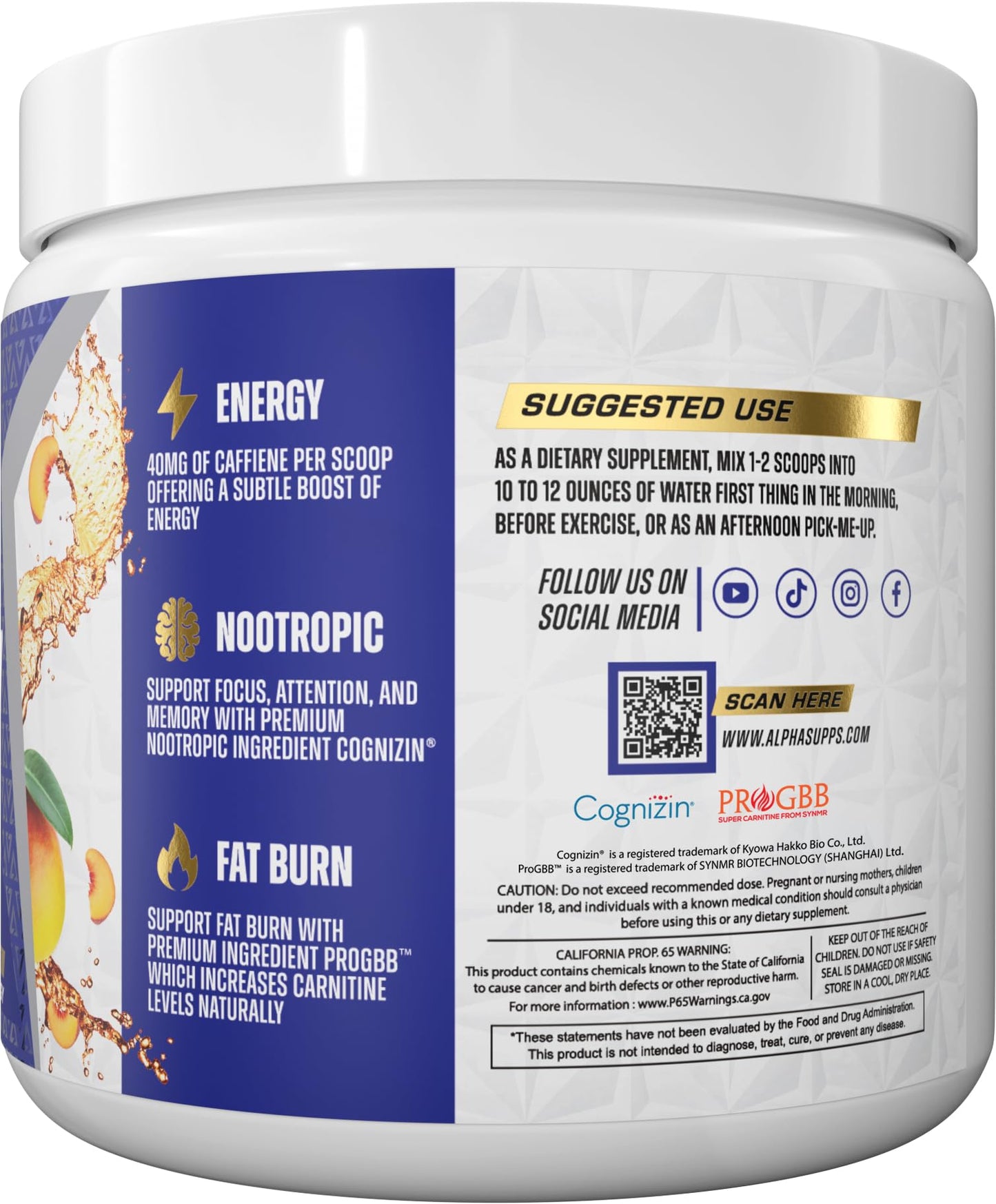 Alpha Supps Amino NRG+ BCAA Amino Energy Recovery Powder, 6
