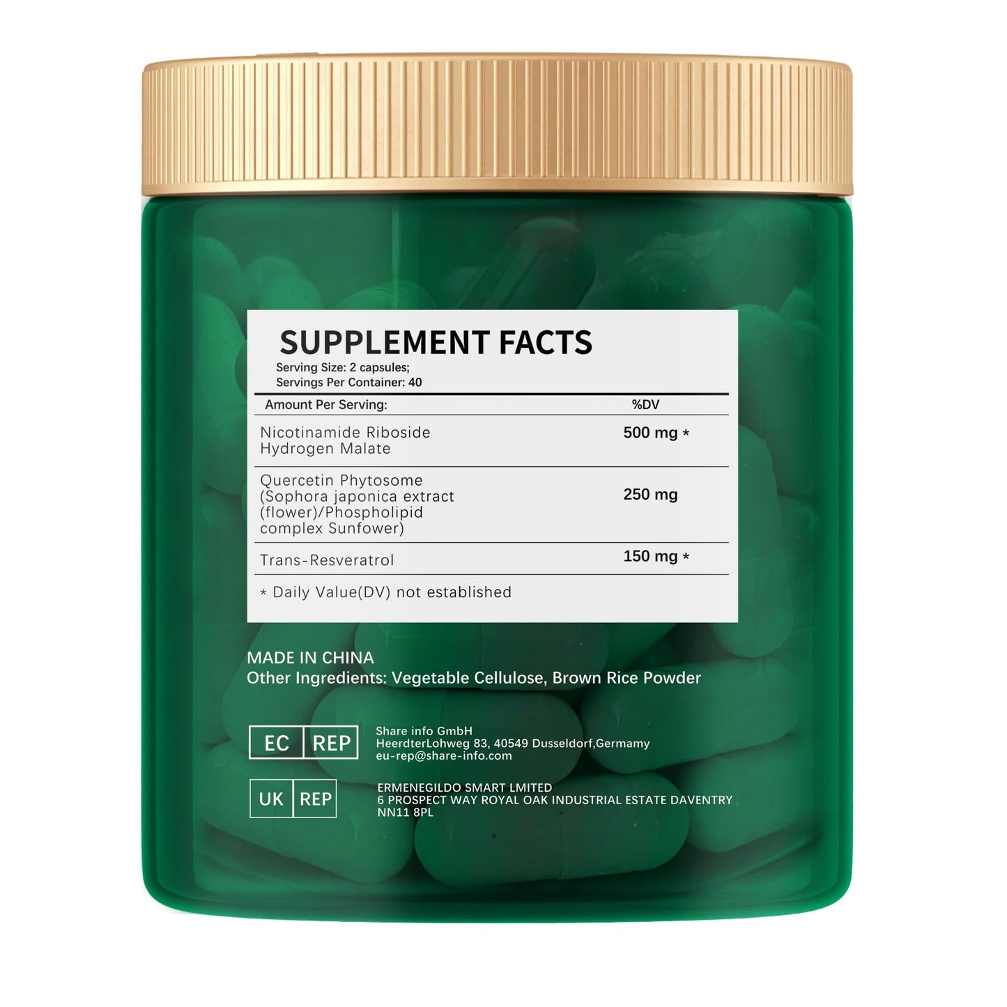 ESUNM Liposomal NAD+ Supplement with Resveratrol NMN, Capsules, 80 Count
