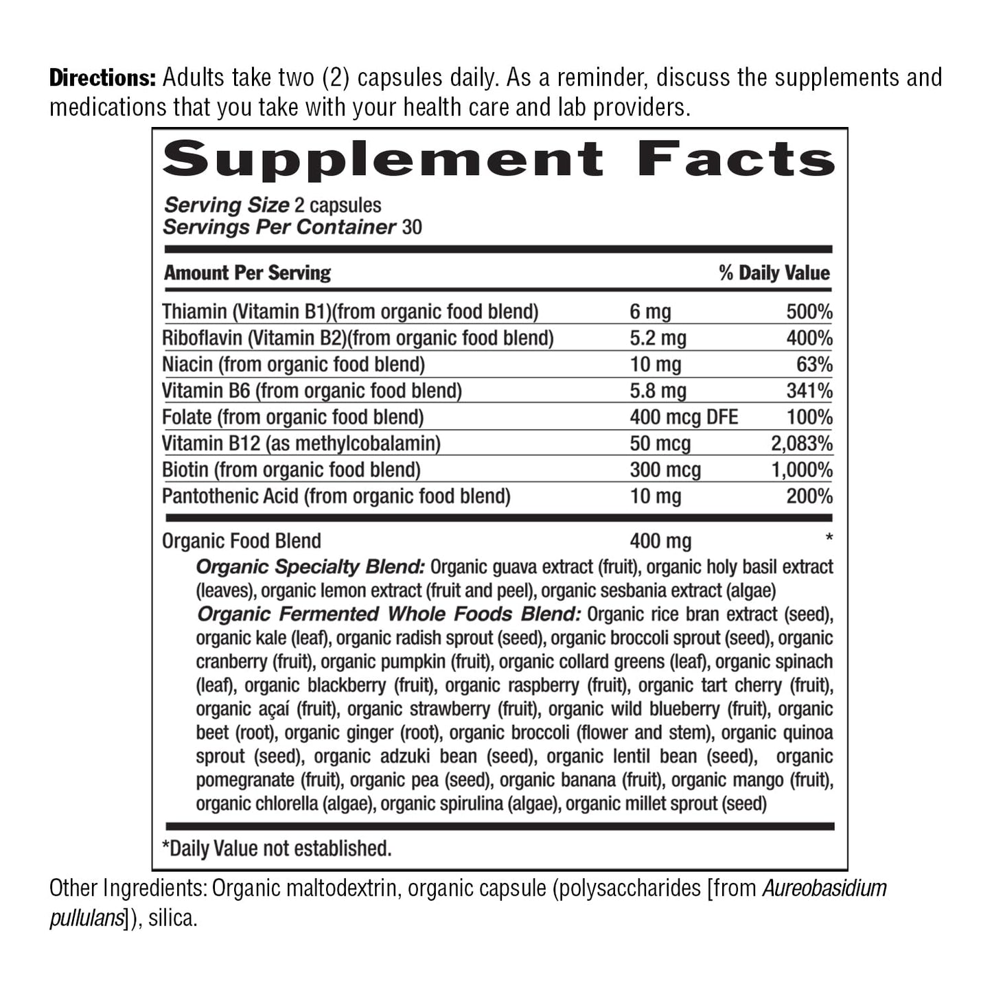 Country Life Realfood Organics B Complex Capsules, 60