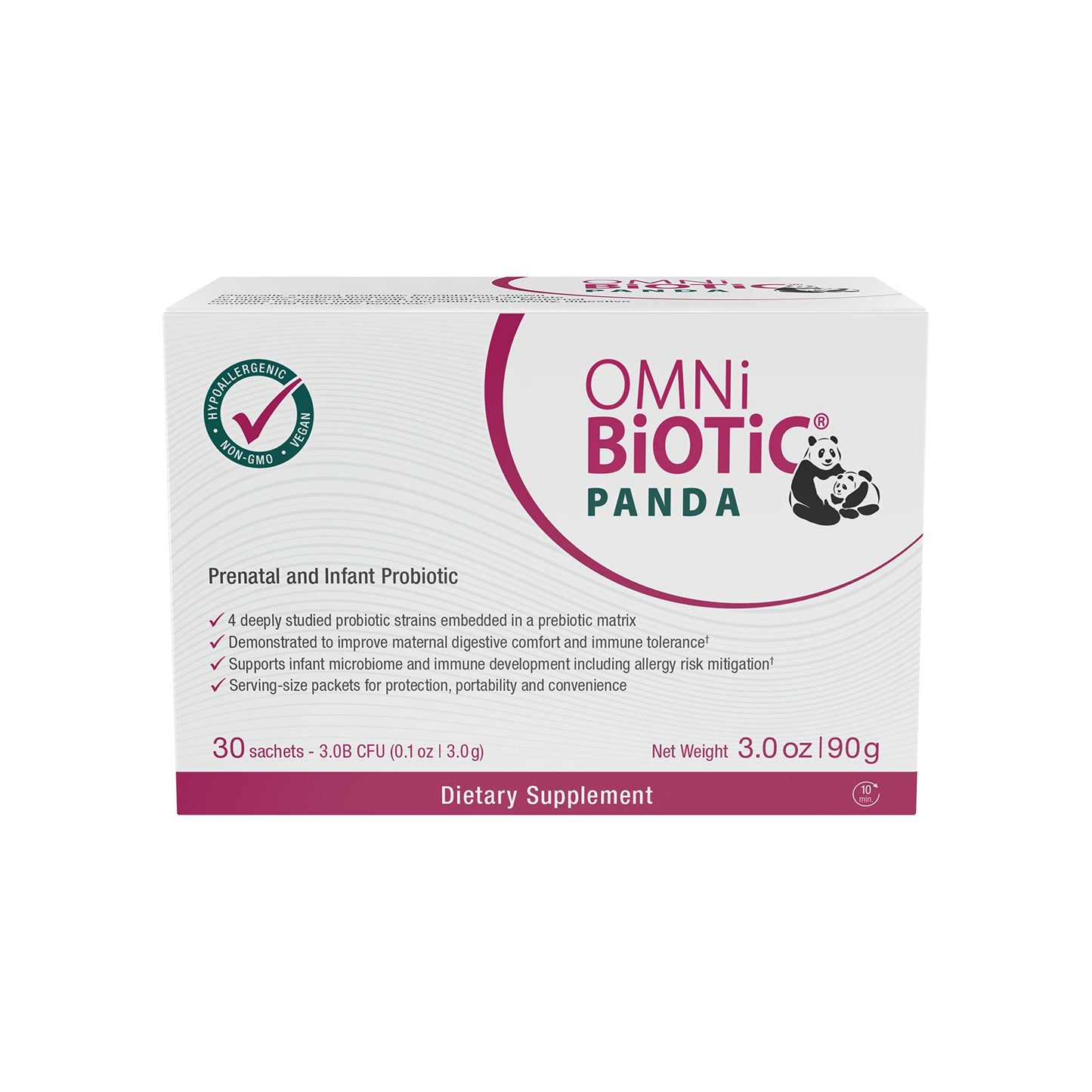 OMNi BiOTiC Panda Probiotic for Mom and Baby – Prenatal & Infant Probiotic – Gut Health & Immune System Support – Vegan & Hypoallergenic, Non-GMO (Powder) 3 Ounce