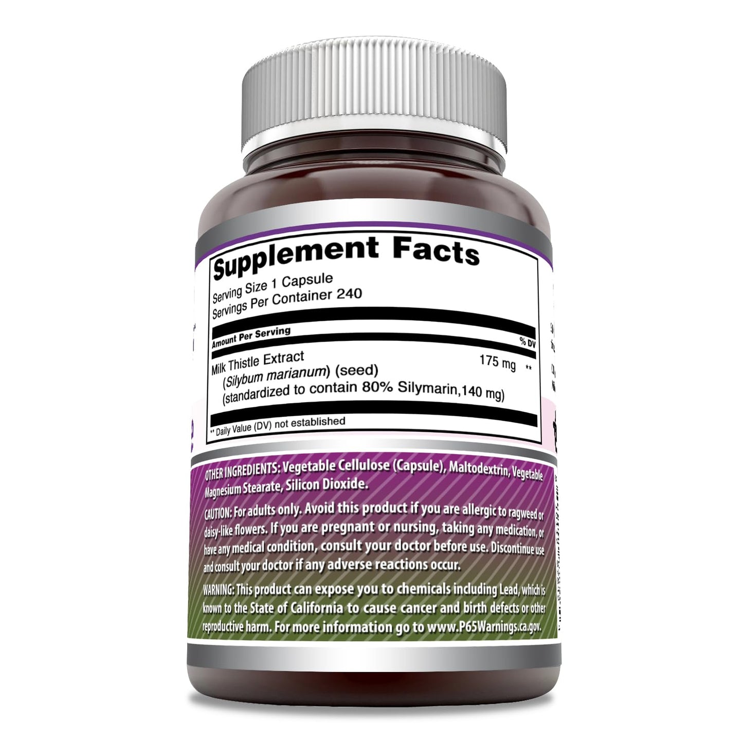 Amazing Nutrition Milk Thistle 175 mg Capsules, 240 Count
