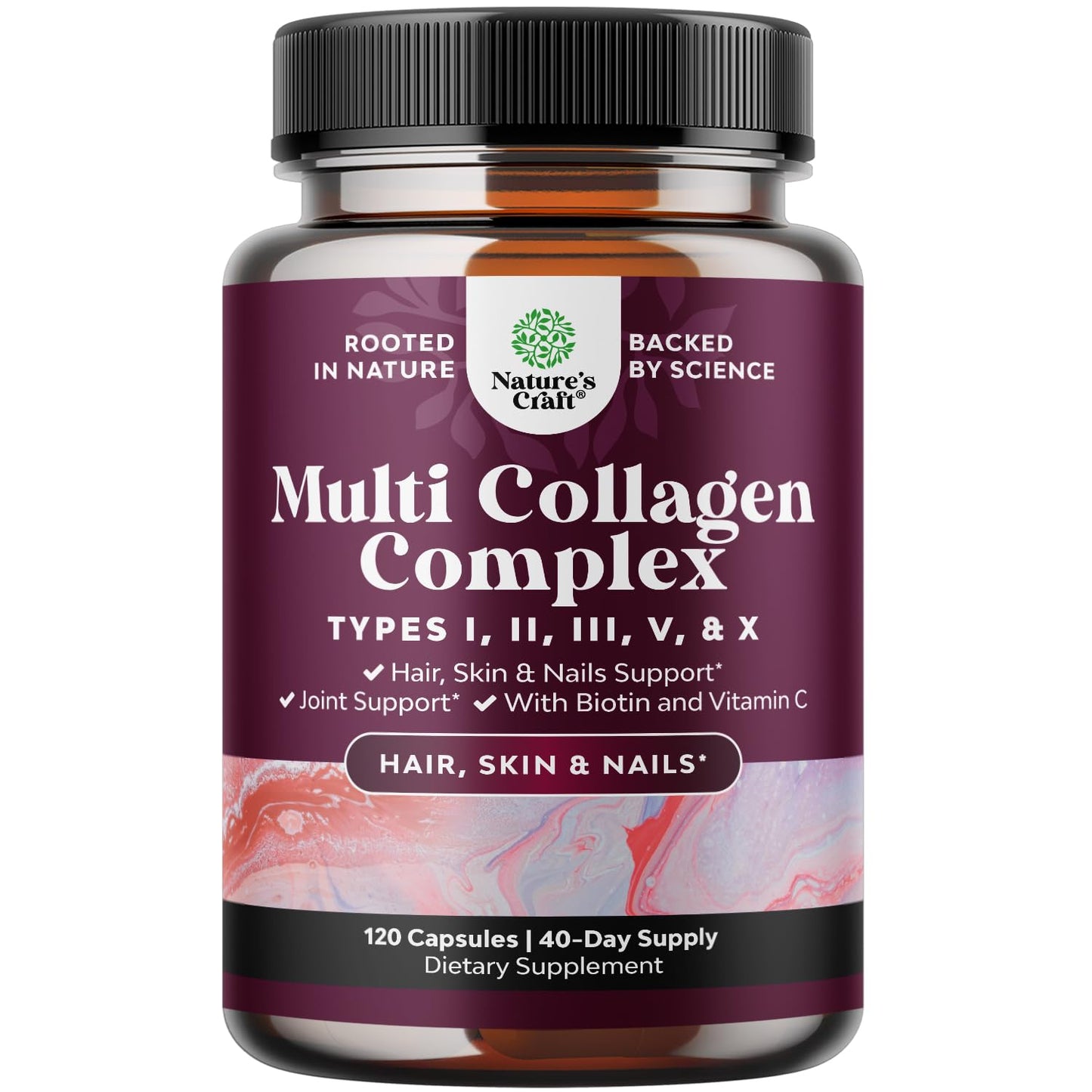 Natures Craft Advanced Multi Collagen Peptides Capsules 120 Count