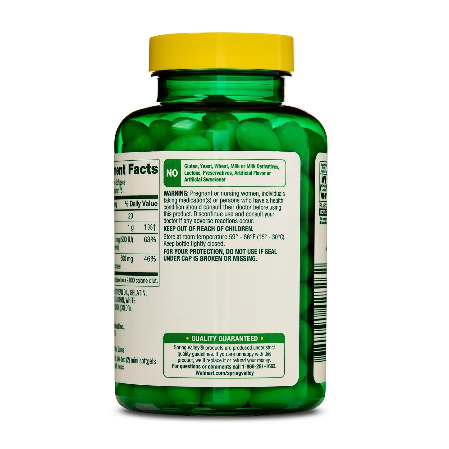 Generic Calcium Supplement with Vitamin D3-600mg Calcium for Bone Health, 150 Mini Softgels