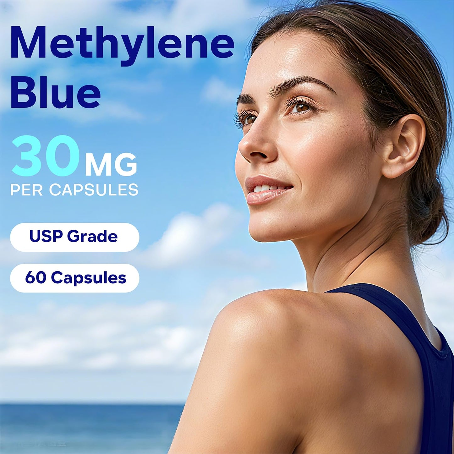 UBEEKOO Methylene Blue 30mg Capsules, 60 Count