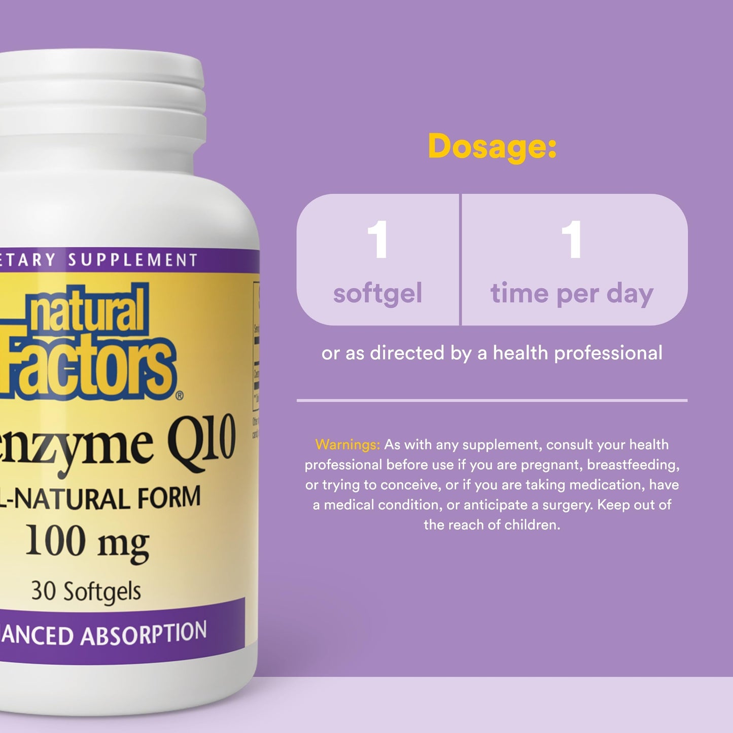 Natural Factors Coenzyme Q10 Softgel 30 Count