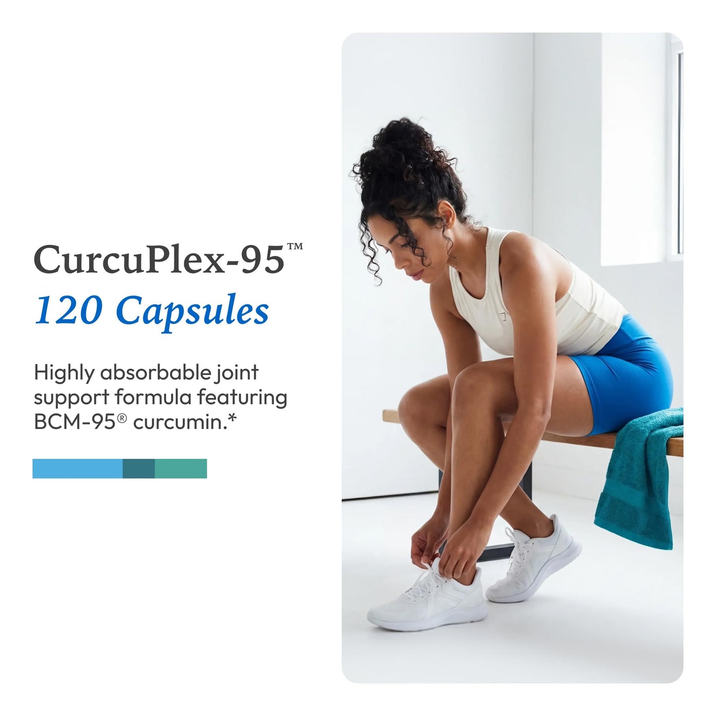 XYMOGEN CurcuPlex-95 Turmeric Curcumin Supplement for Daily Brain Support* - Enhanced Bioavailability - Non-GMO, Gluten-Free, Vegan 120 Capsules