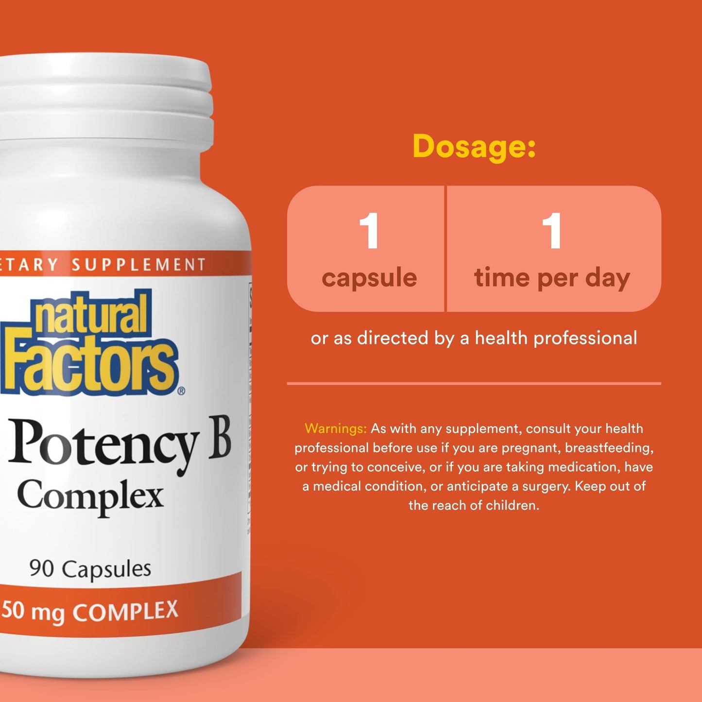 Natural Factors Hi Potency B Complex Capsule 90 Capsules
