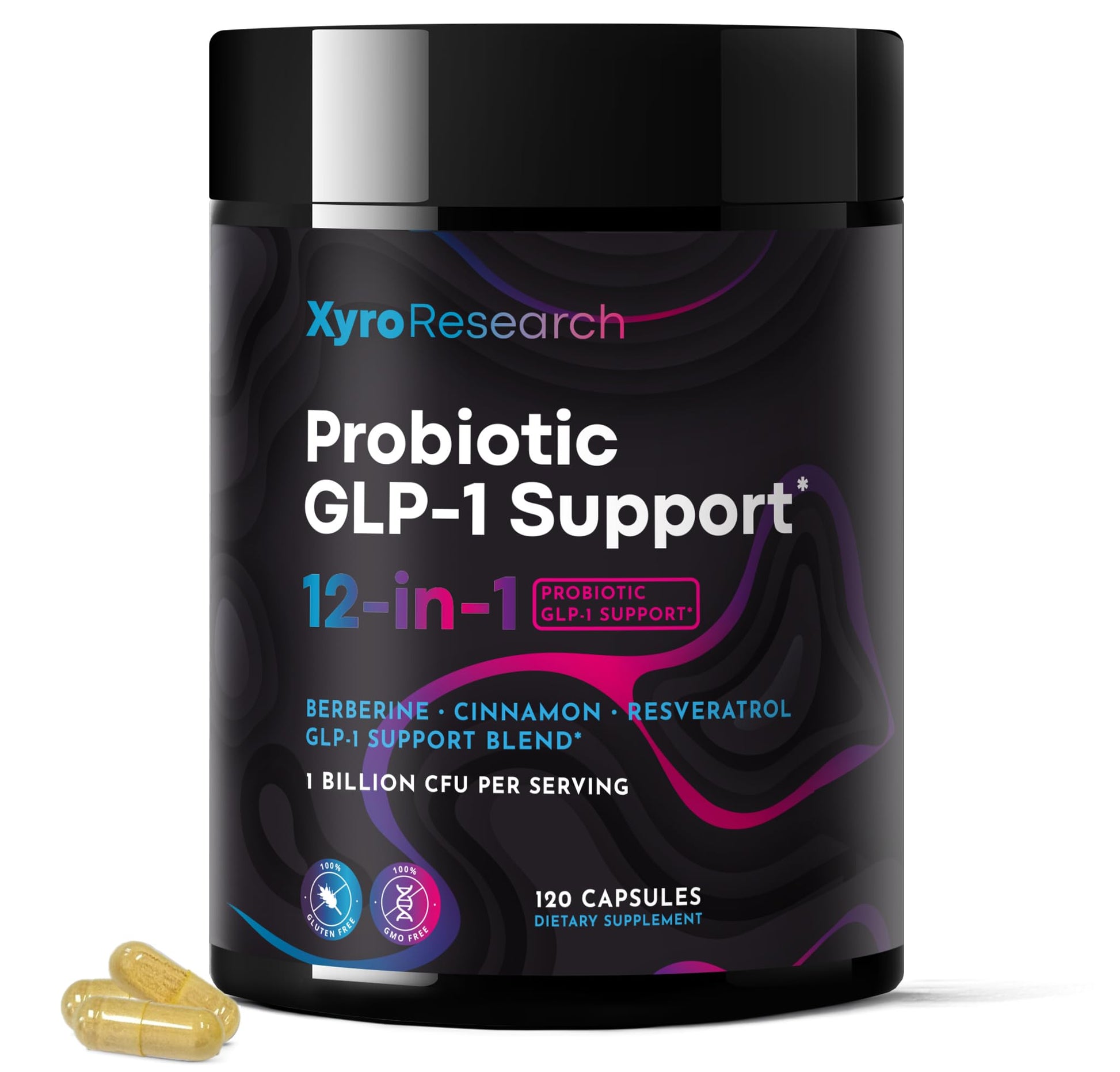 Xyro Research GLP-1 Support Probiotic Weight Loss Supplement Capsule 120 Count