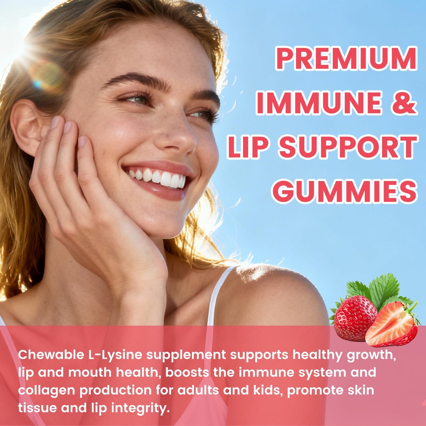 GGMMUU L-Lysine Gummies 1000mg, 120 Count