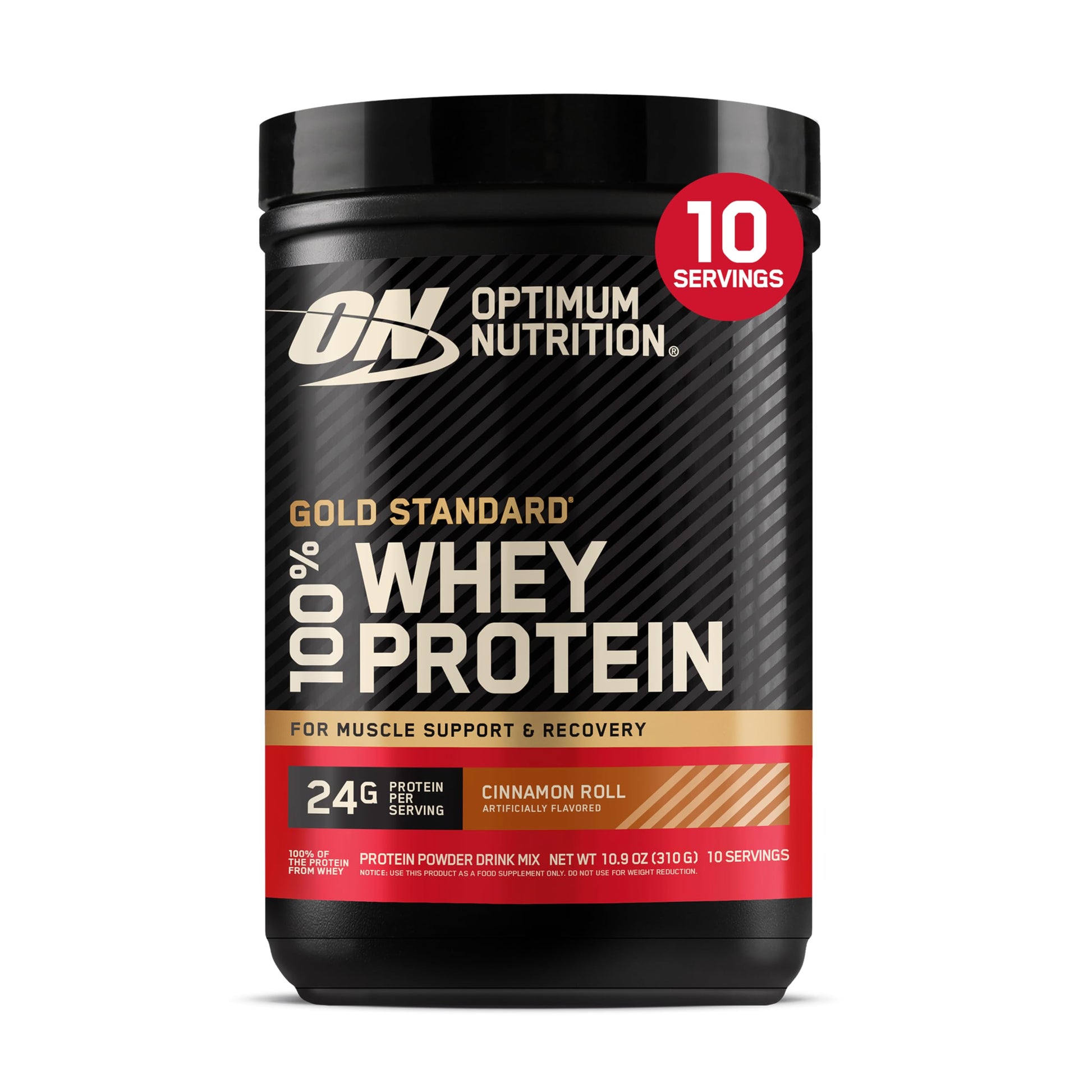 Optimum Nutrition Gold Standard 100% Whey Protein Powder Cinnamon Roll, 10.9 Ounces