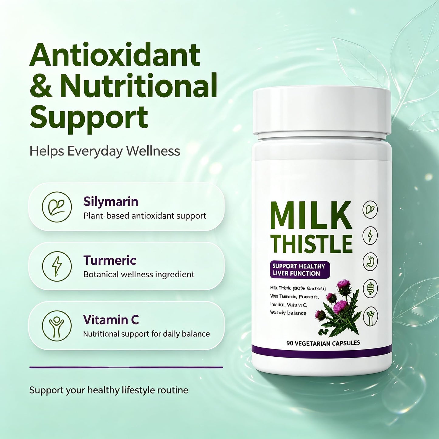 BLOUM Milk Thistle Supplement Capsule 90 Count