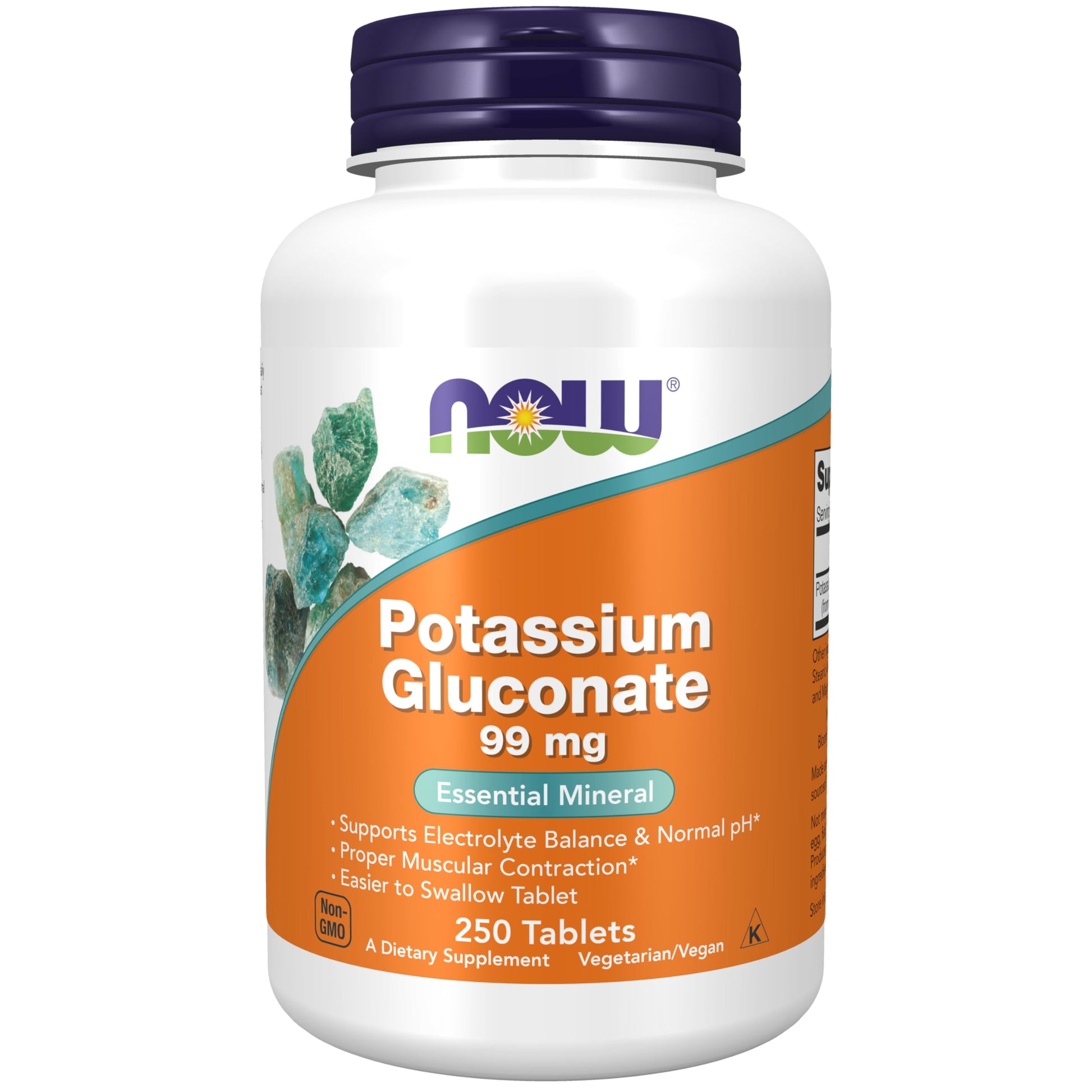 NOW Foods Potassium Gluconate 99 Milligrams Capsules 250 Count