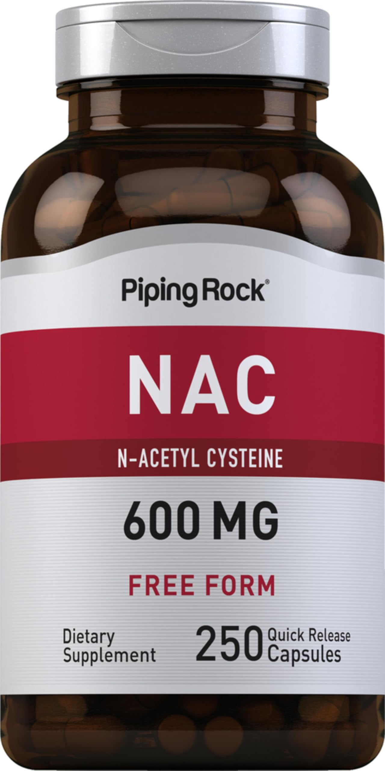 Piping Rock NAC Supplement N-Acetyl Cysteine 600mg Capsule, 250 Count