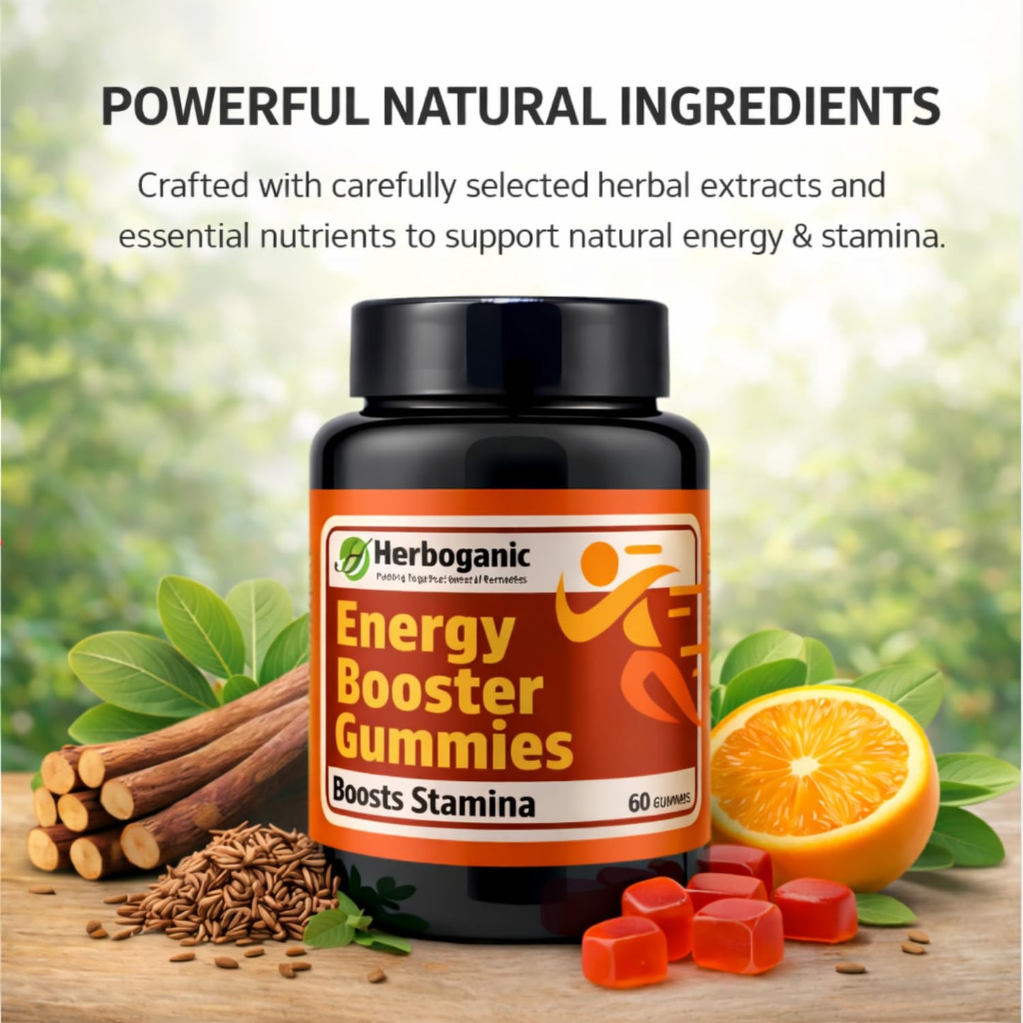HERBOGANIC Energy Booster Gummies 60 Gummies