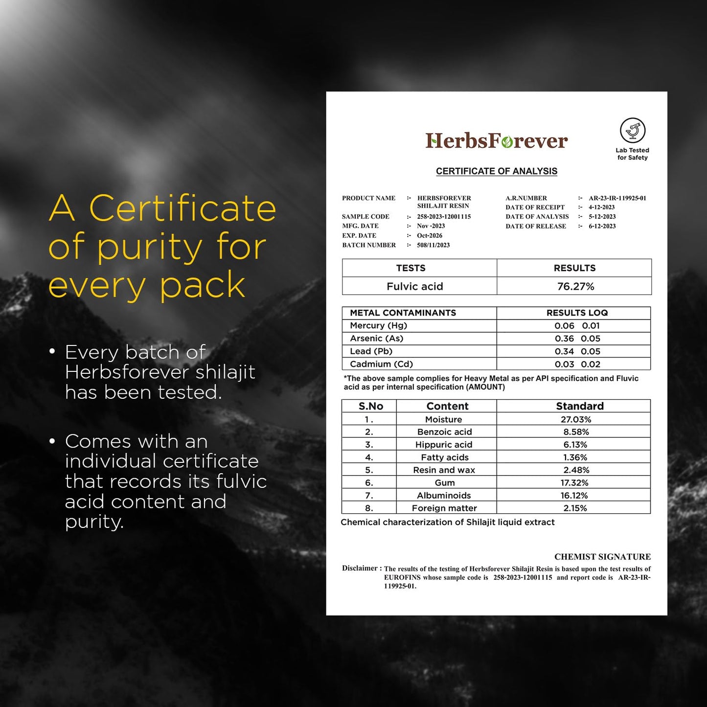 Herbsforever Shilajit Resin Gummy 1 Count
