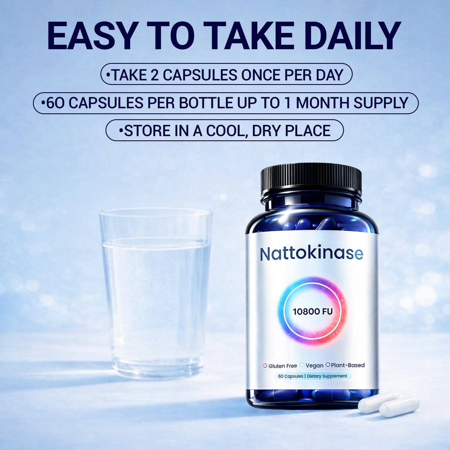NADiminish Nattokinase 10800 FU Capsules, 60 Count