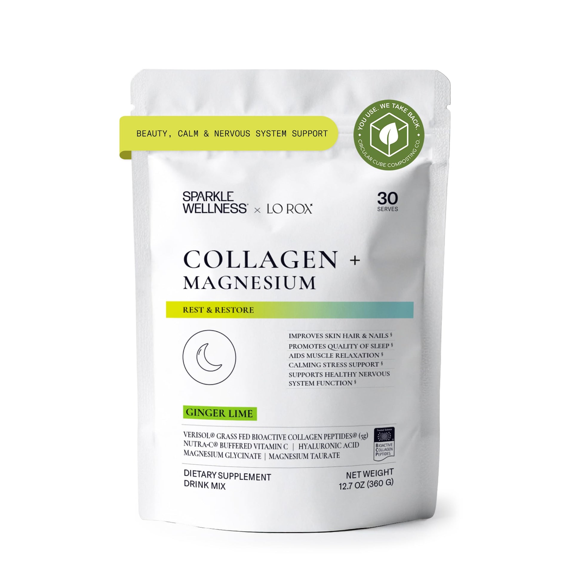 Sparkle Wellness VERISOL Collagen + Magnesium for Sleep Powder 12.6