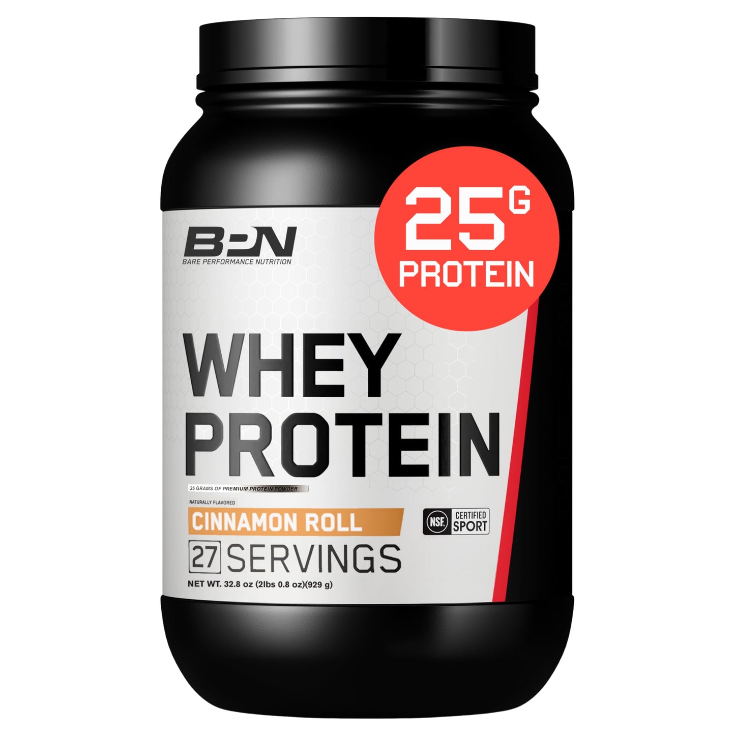 BARE PERFORMANCE NUTRITION Whey Protein + Casein Protein Powder Blend Cinnamon Roll, 32 Servings Powder