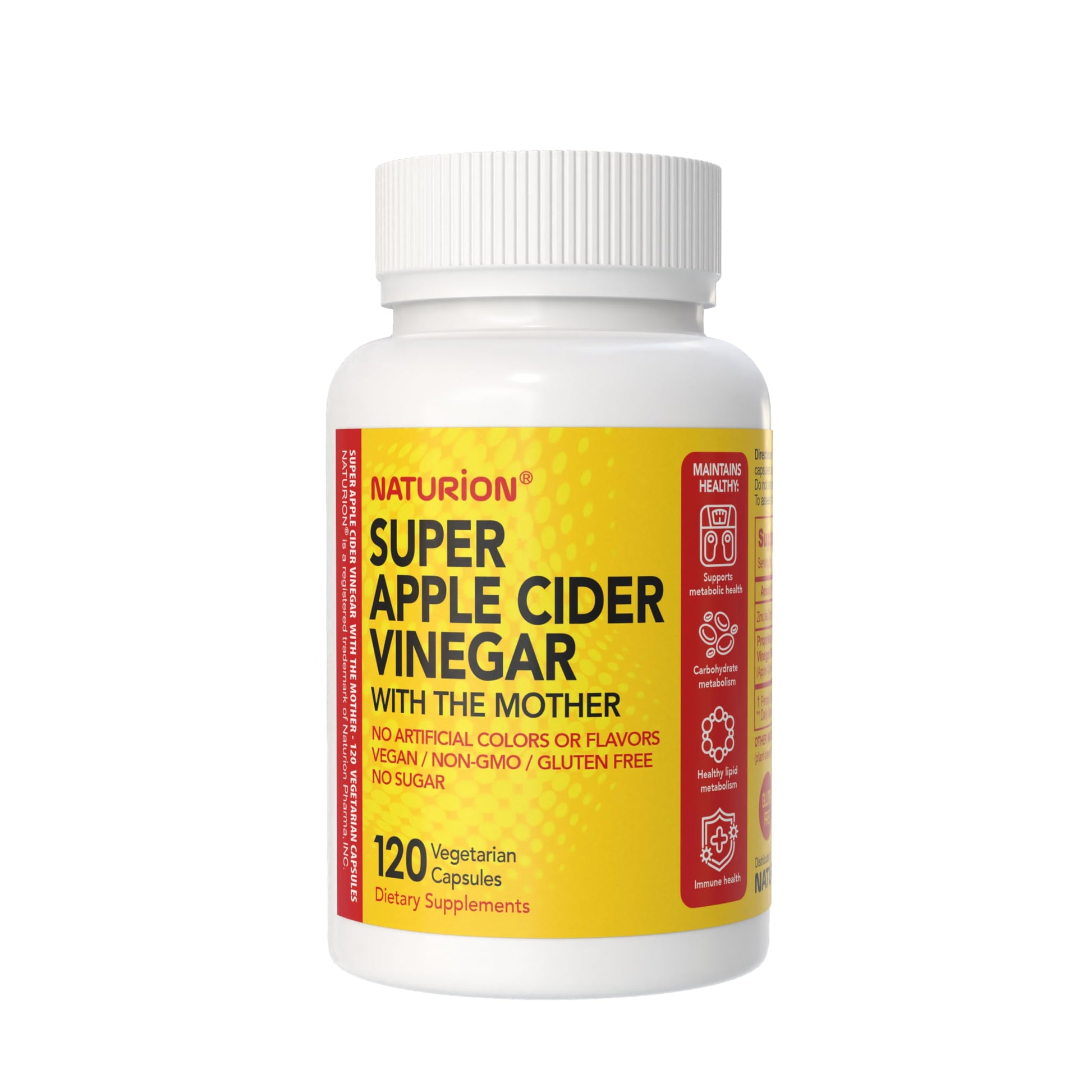 NATURION Super Apple Cider Vinegar with The Mother 120 Vegan Capsules