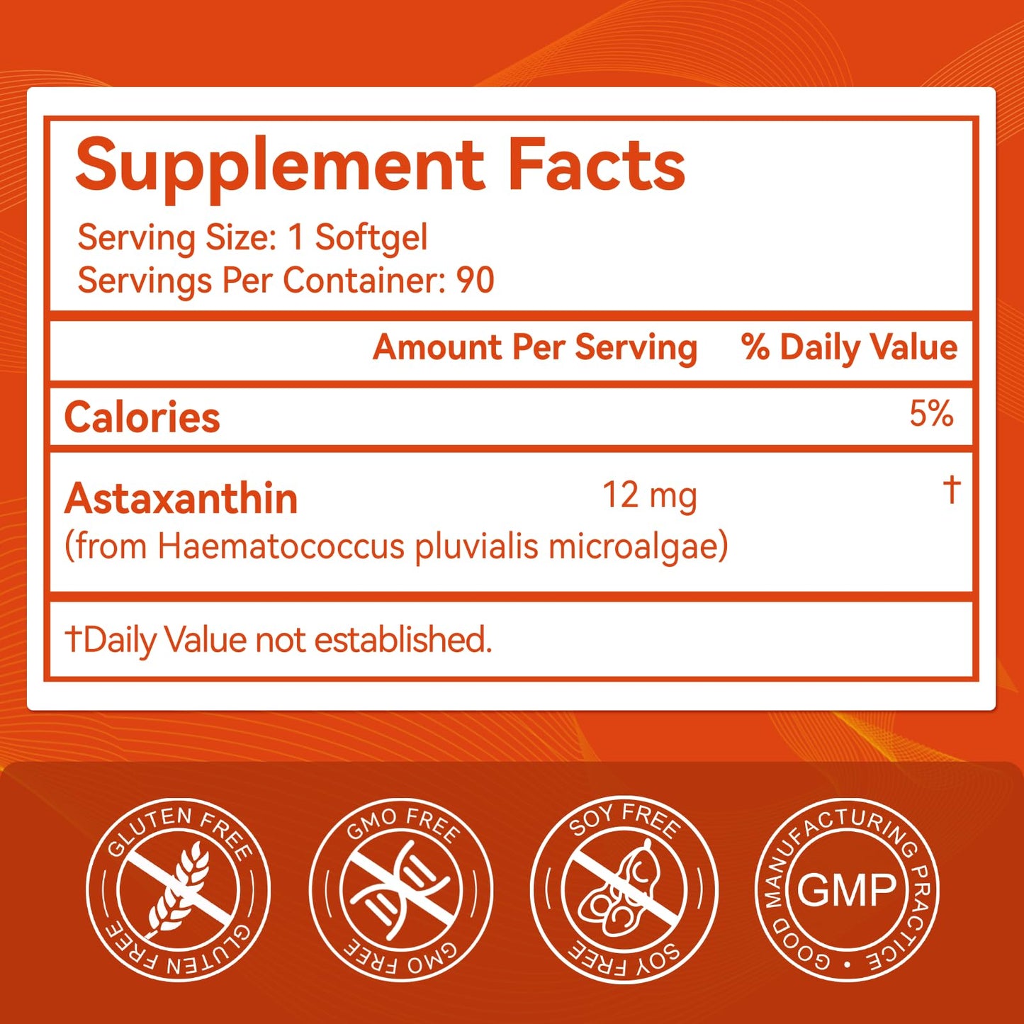 DIATMOON Astaxanthin 12mg Softgels 90 Count