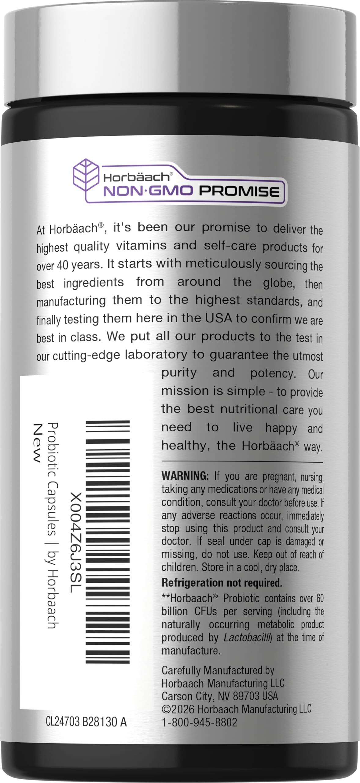Horbäach Probiotics for Women and Men Capsules 60
